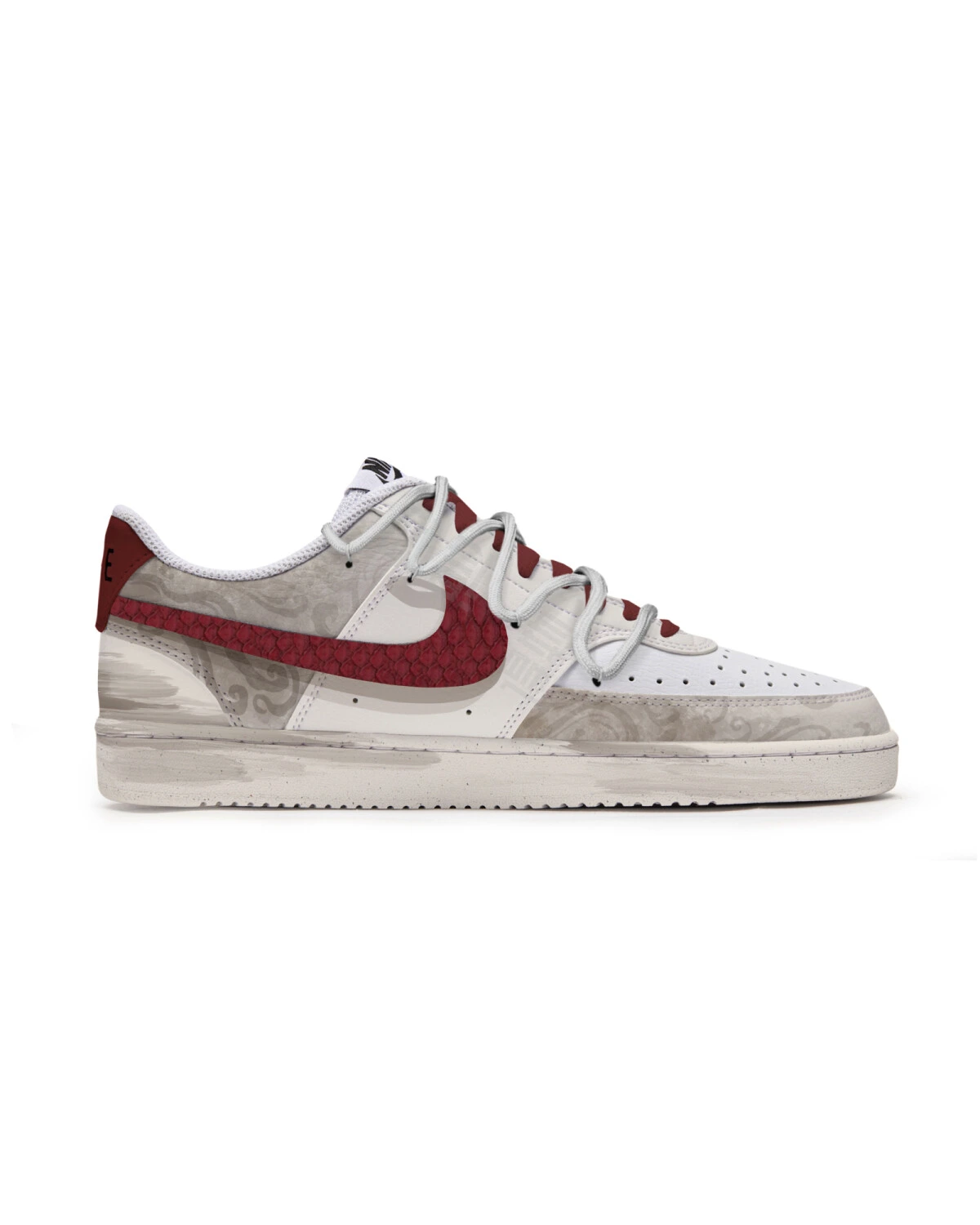 Nike Court Vision P.M.S мужские кеды синтетические коричнево-белые картинка
