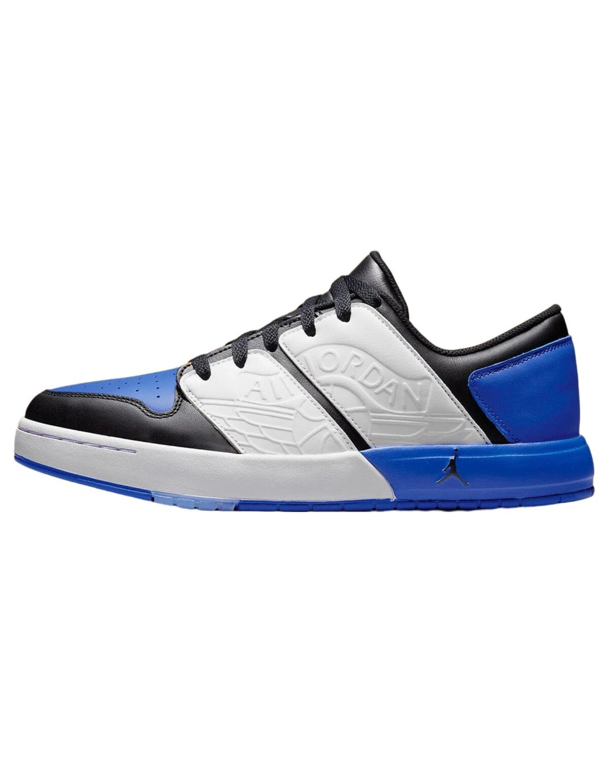 Jordan Nu Retro 1 Low "Sport Royal" мужские спортивные кроссовки кожаные бело-чёрно-синие картинка
