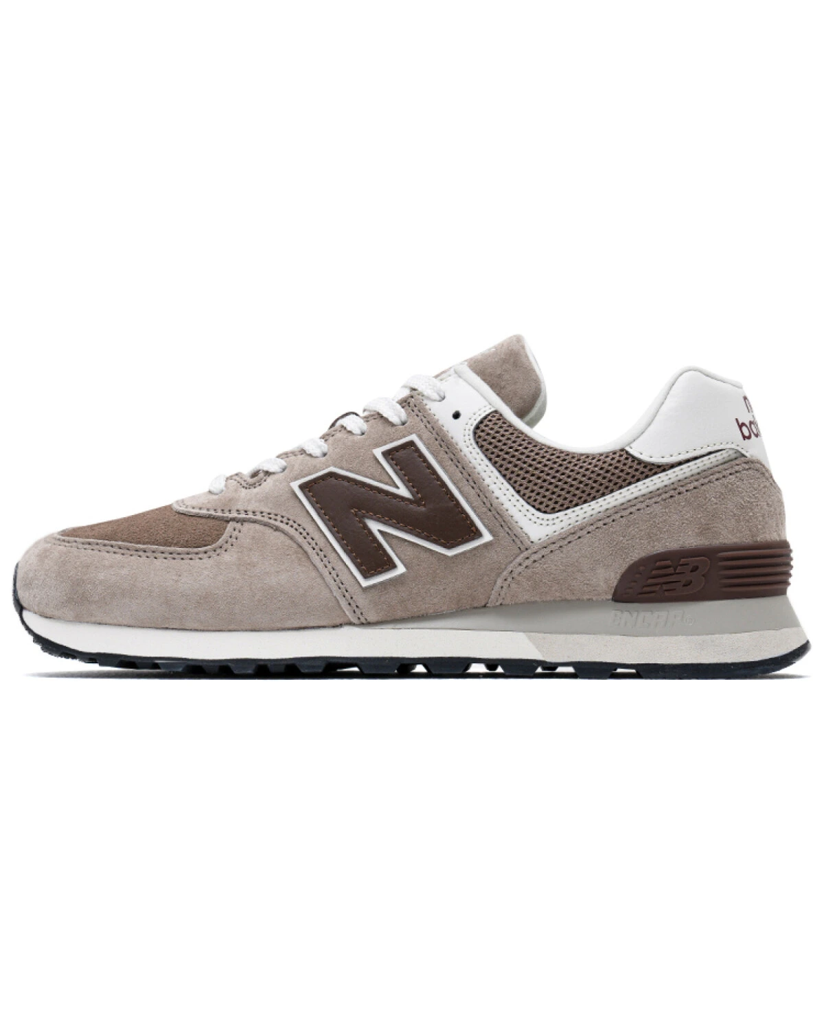 New Balance 574 унисекс кроссовки из кожи коричневые картинка