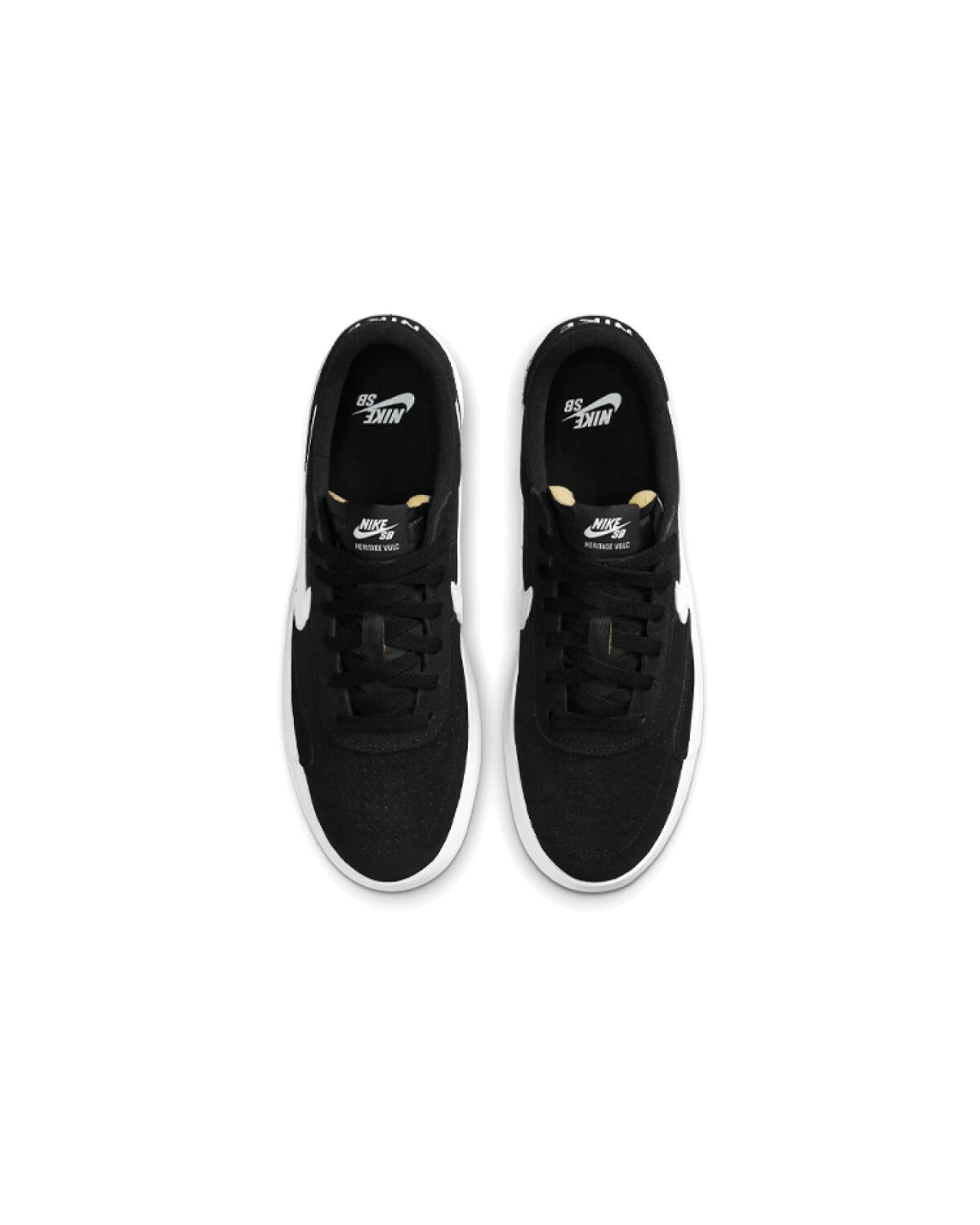 Nike SB Heritage Vulc кроссовки для скейтбординга чёрные с белым картинка