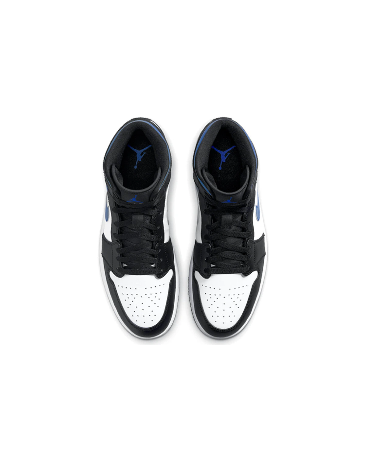 Jordan Air Jordan 1 Mid "white royal" мужские кроссовки черно-белые с синим картинка