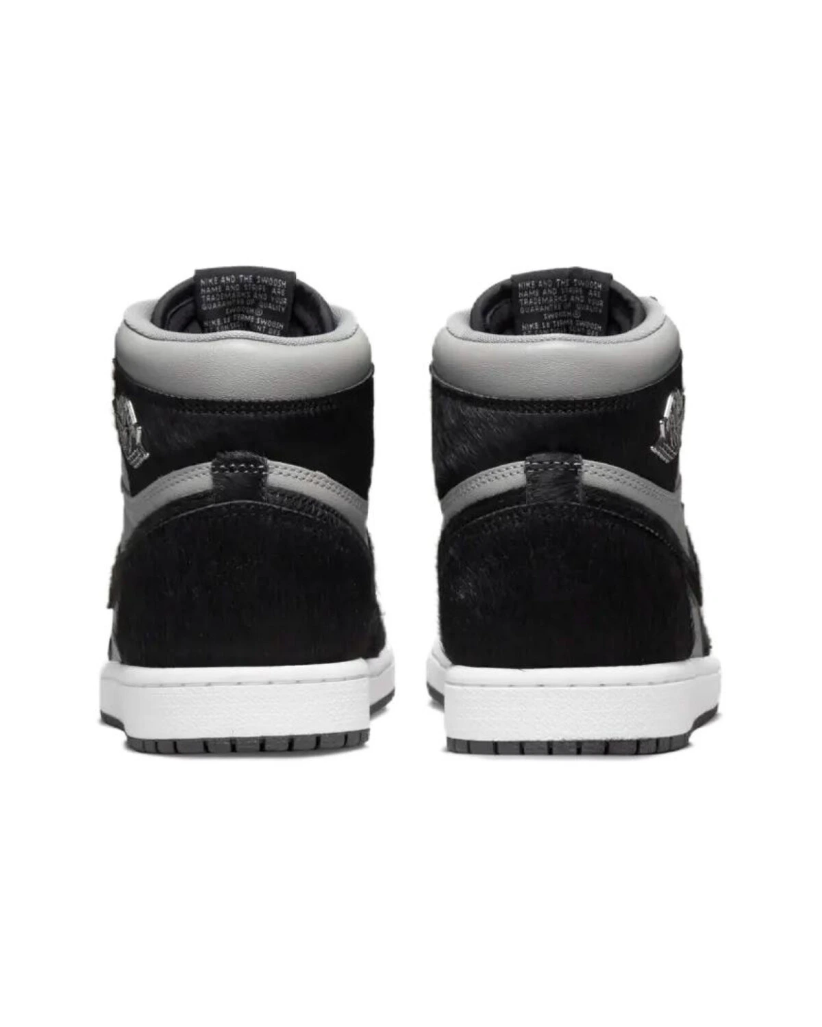 Jordan Air Jordan 1 женские кроссовки высокие чёрно-серые картинка