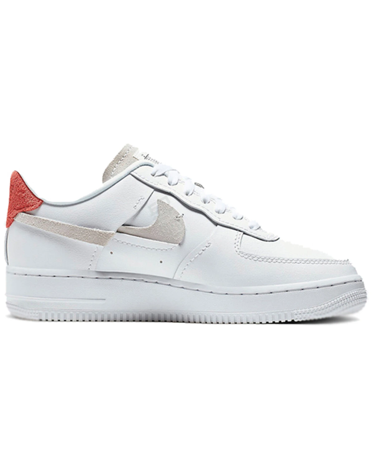Nike Air Force 1 Inside Out женские повседневные кроссовки белые с красными элементами картинка