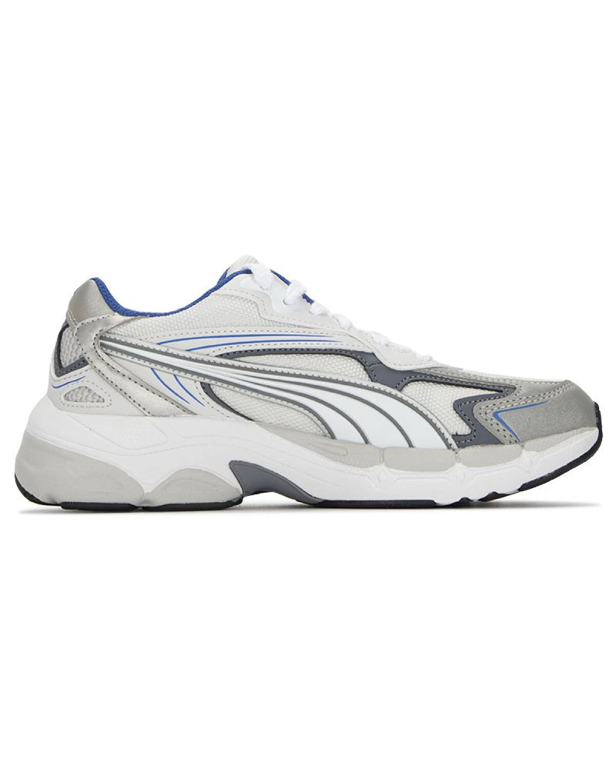 PUMA Teveris Nitro unisex кроссовки бело-серо-синие из комбинированного материала картинка