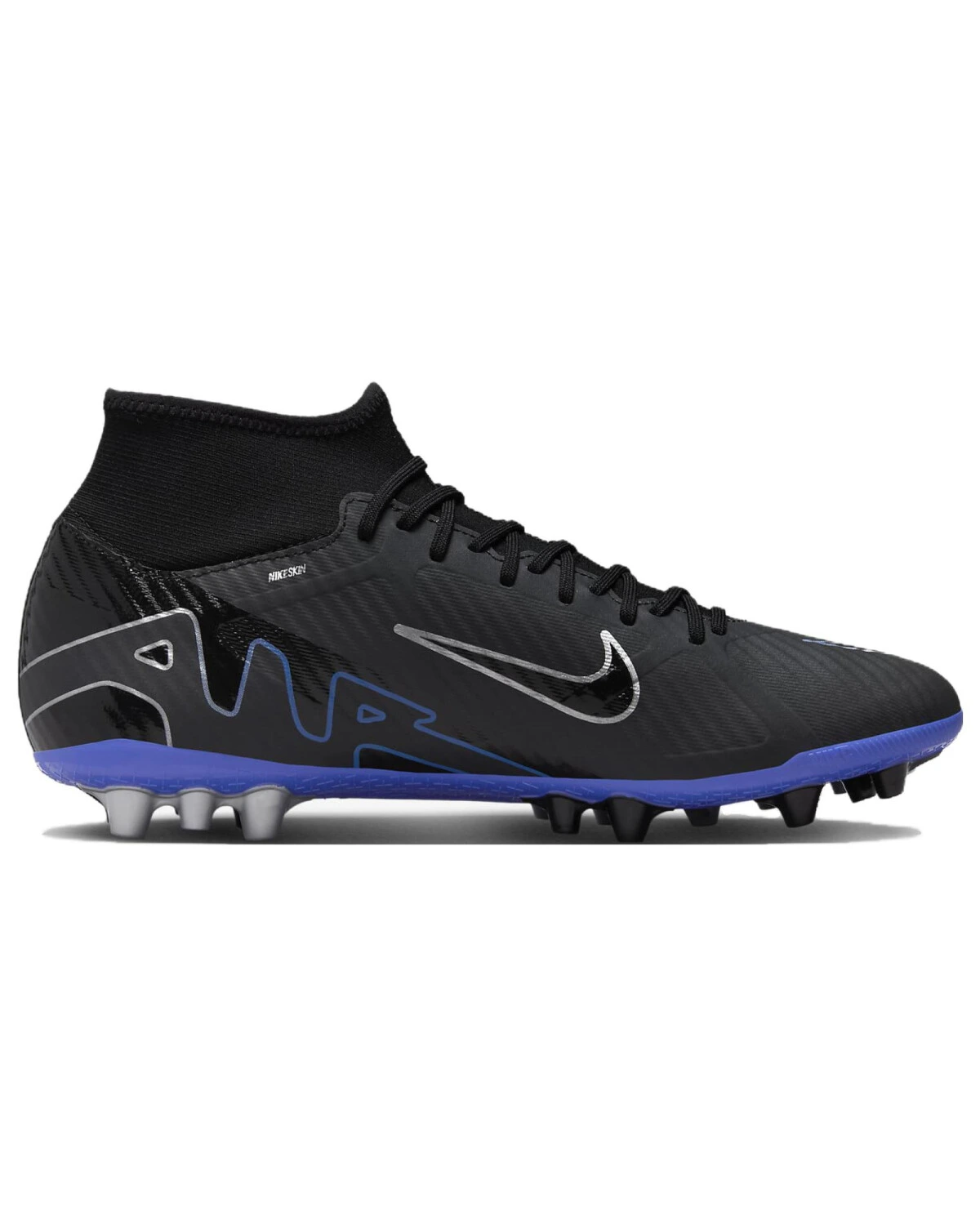 Nike Mercurial Superfly 9 унисекс футбольные бутсы чёрно-синие картинка