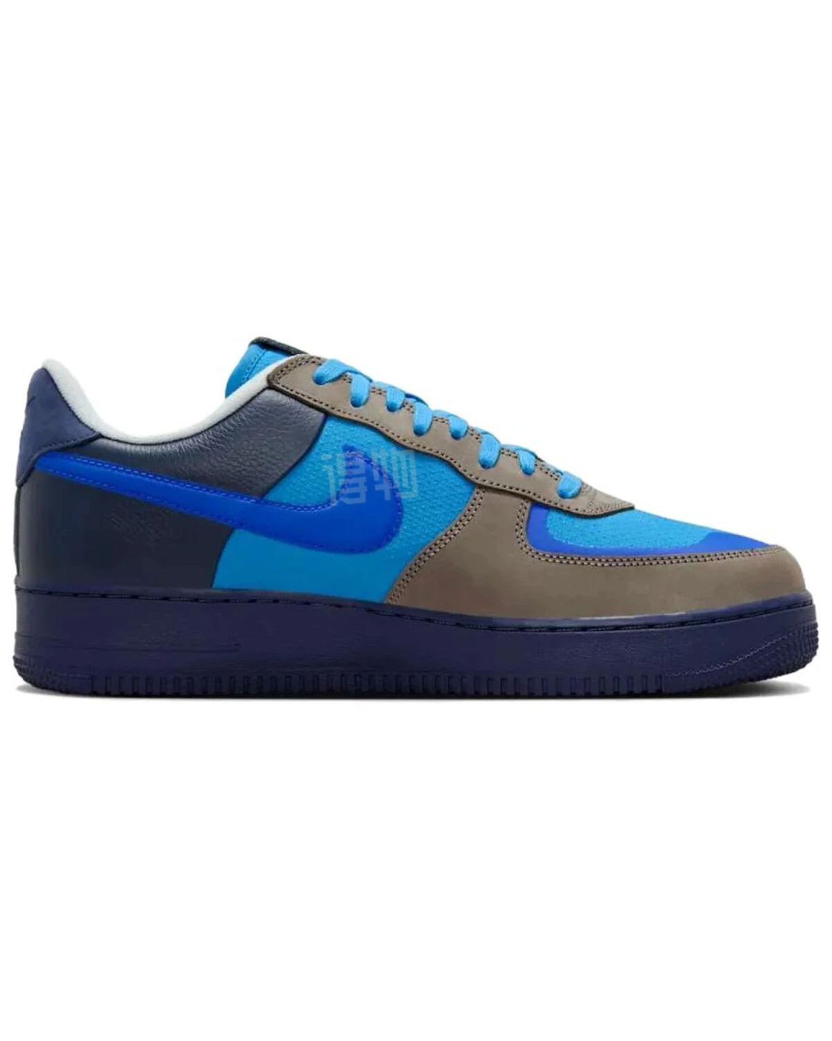 Nike Air Force 1 unisex кроссовки черно-сине-коричневые противоскользящие картинка