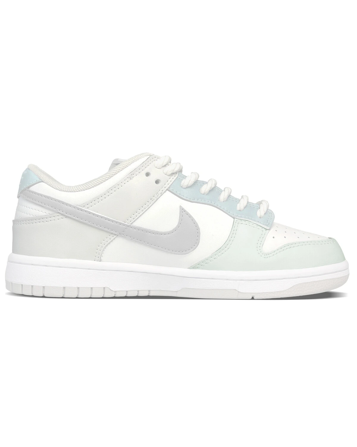 Nike Dunk мужские и женские кроссовки кожаные бежево-голубые картинка