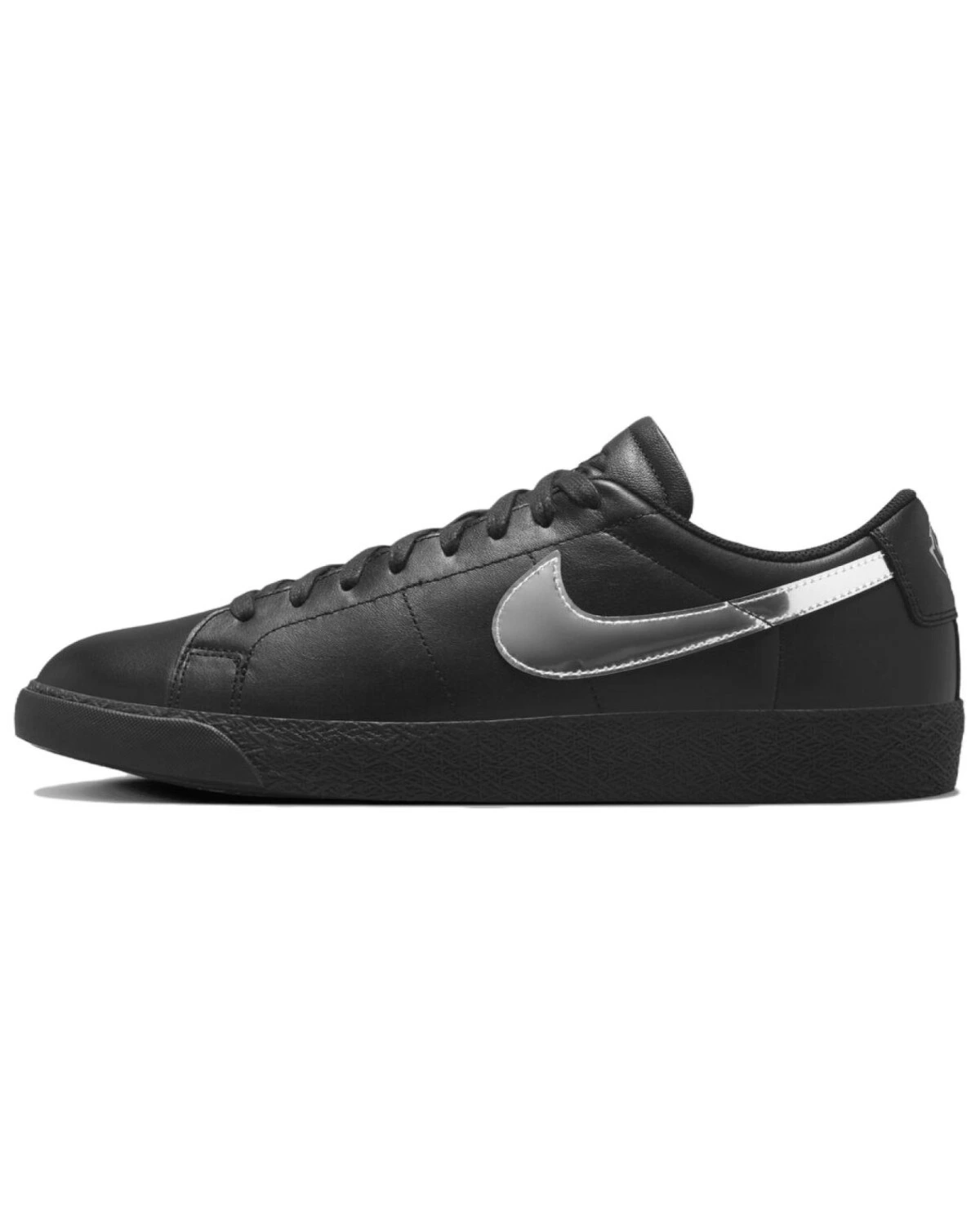 Nike SB Blazer унисекс кроссовки черные с серебряными вставками картинка