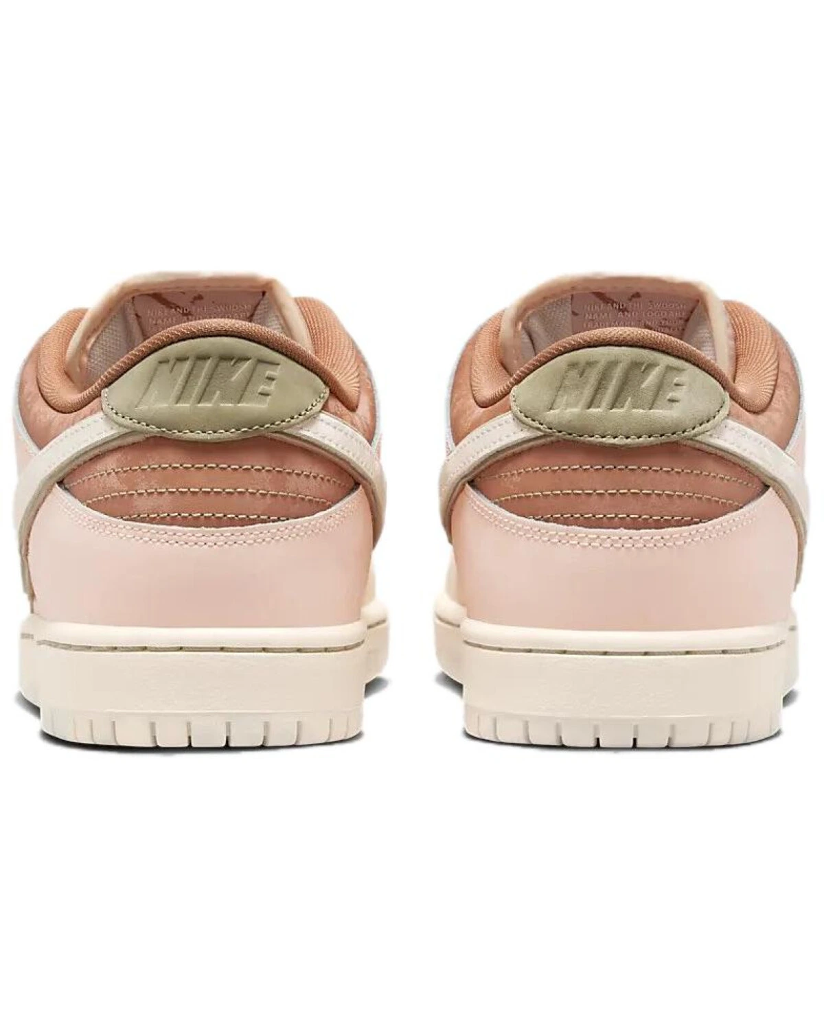 Nike Dunk SB unisex кроссовки розово-бежевые с коричневыми вставками картинка