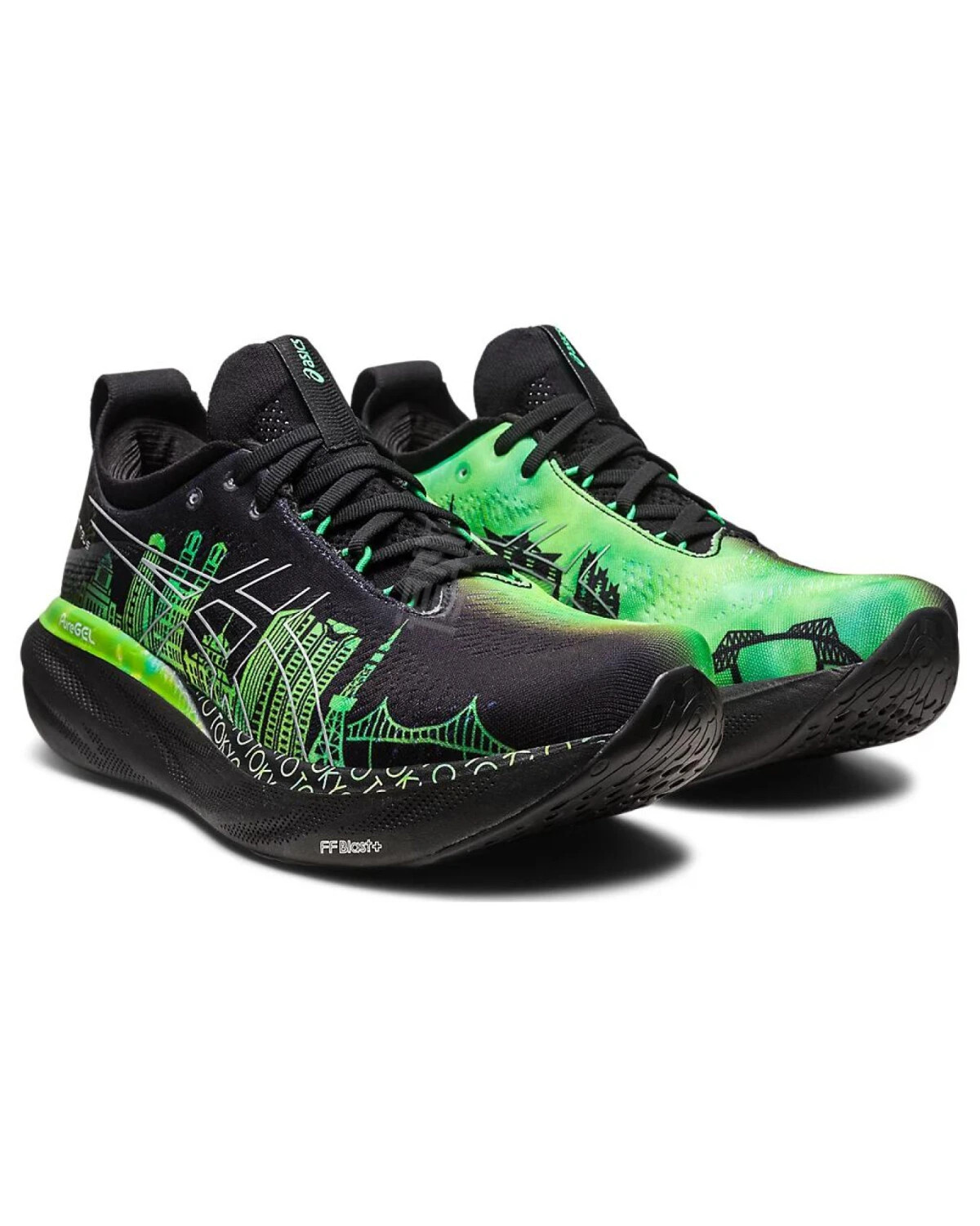 Asics GEL-Nimbus 25 'Tokyo Marathon 2023' мужские кроссовки для марафона черно-зеленые картинка