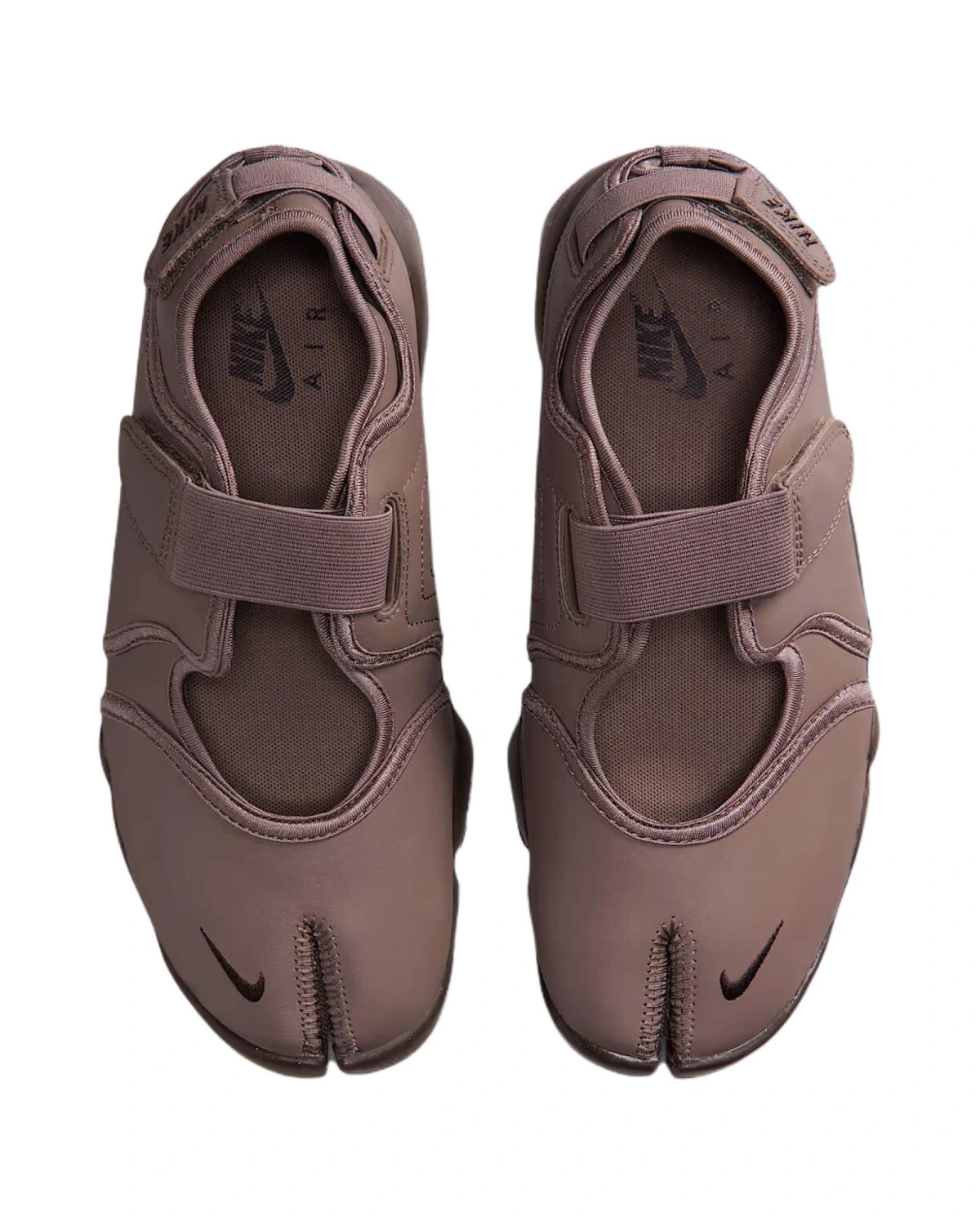 Nike Air Rift женские кроссовки коричневые кожаные на липучке картинка