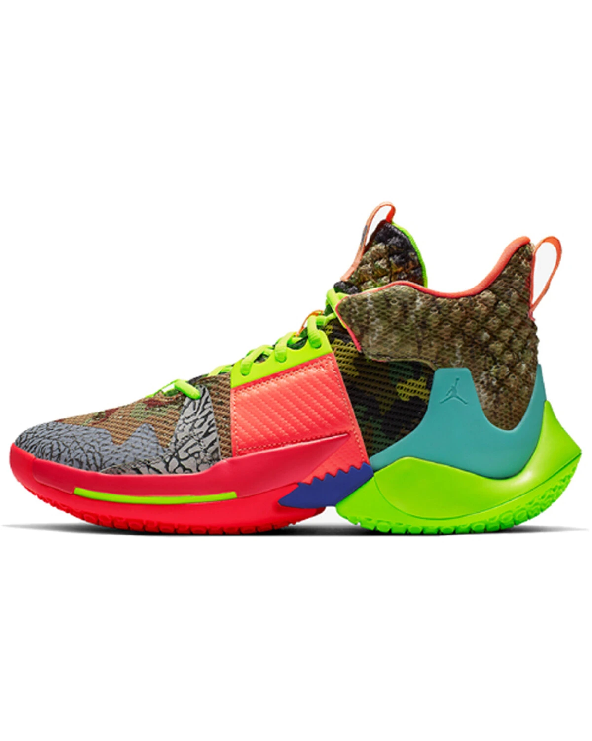 Jordan Why Not Zer0,2 унисекс баскетбольные кроссовки камуфляжные оранжево-зеленые картинка