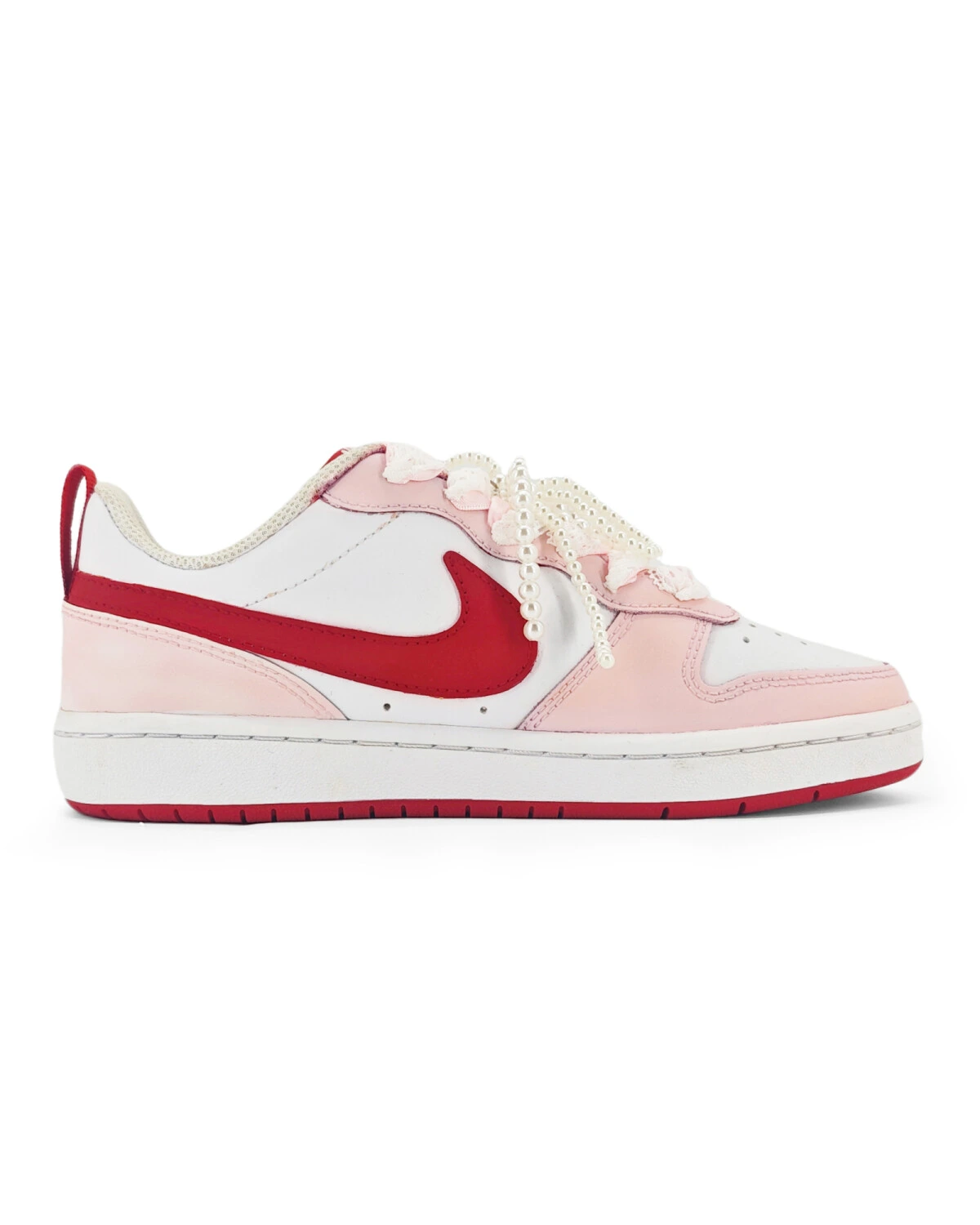 Nike Court Borough 2 женские кроссовки розово-красные с леопардовым принтом картинка