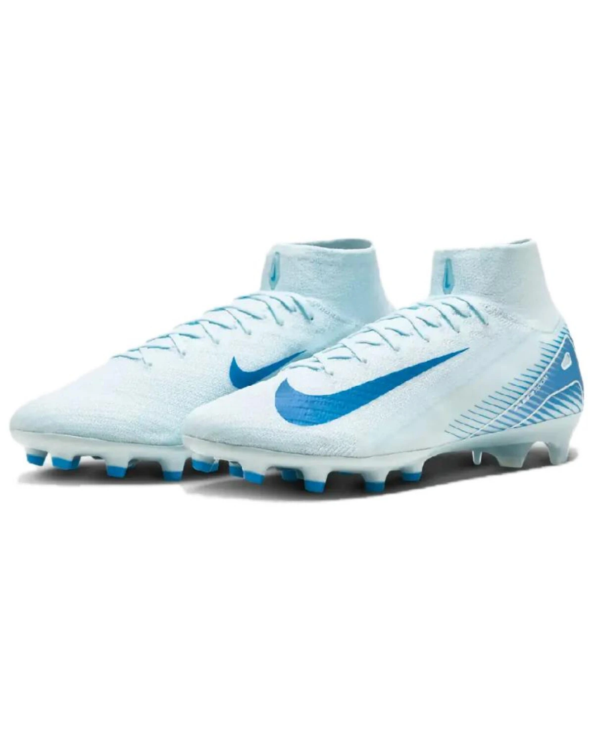 Nike Mercurial Superfly 10 унисекс футбольные бутсы бело-синие картинка