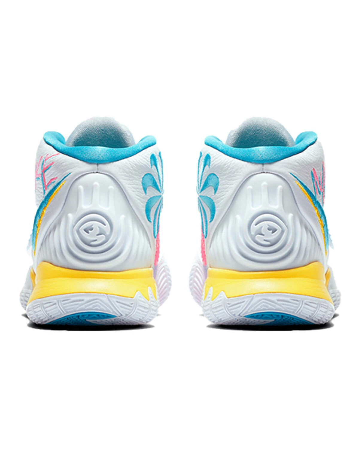 Nike Kyrie 6 EP "Neon Graffiti" unisex баскетбольные кроссовки белые с неоновыми деталями картинка