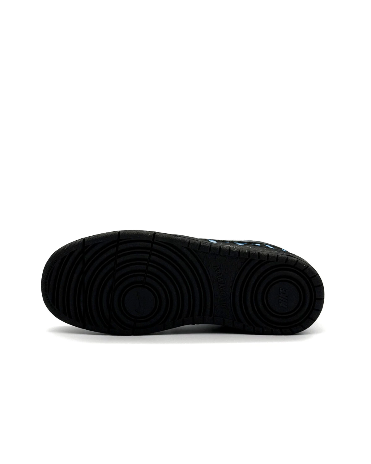 Nike Court Borough детские кеды кожаные черно-голубые картинка