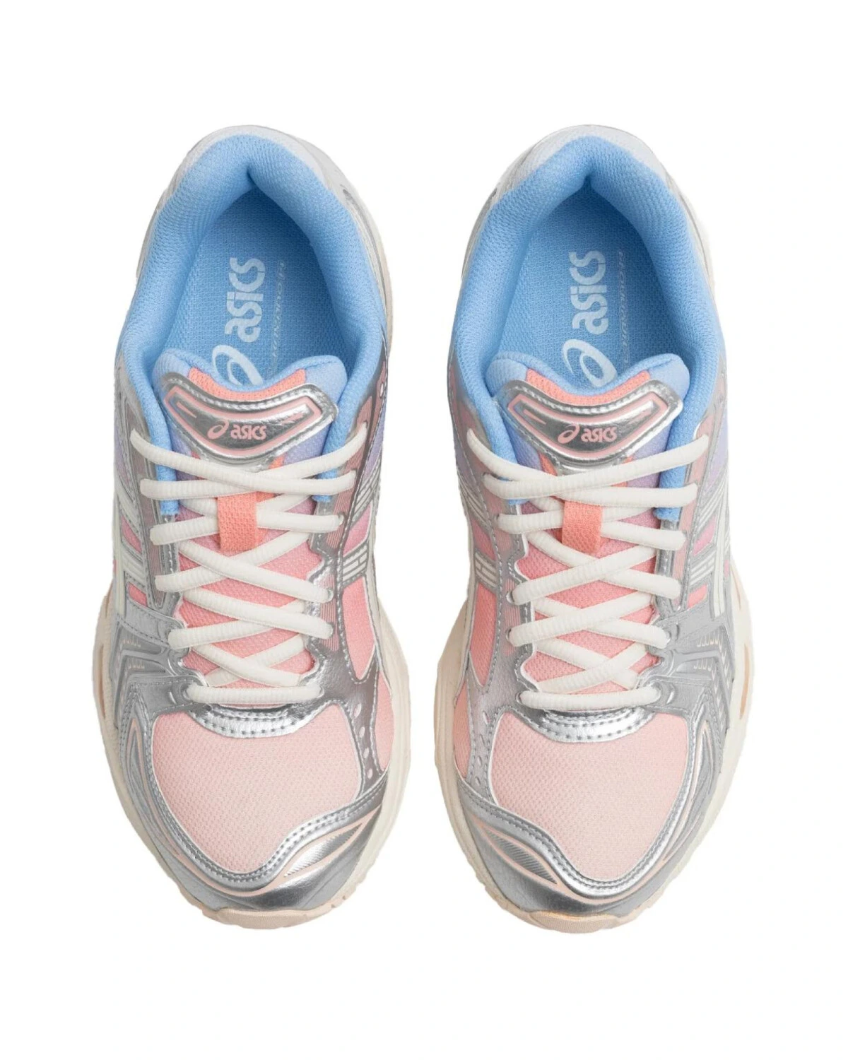 Asics Gel-Kayano 14 женские спортивные кроссовки серебристо-розово-голубые картинка
