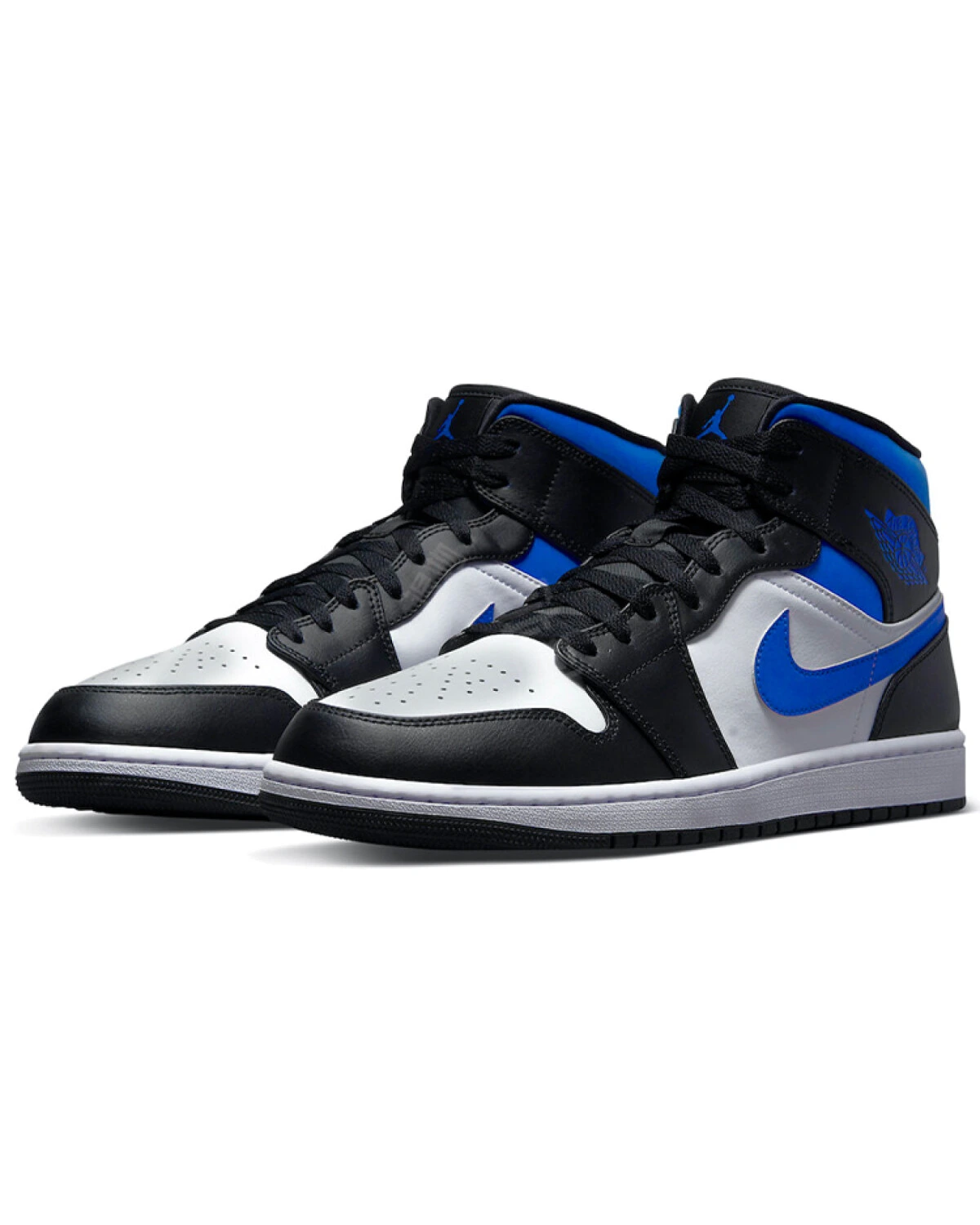 Jordan Air Jordan 1 Mid "white royal" мужские кроссовки черно-белые с синим картинка