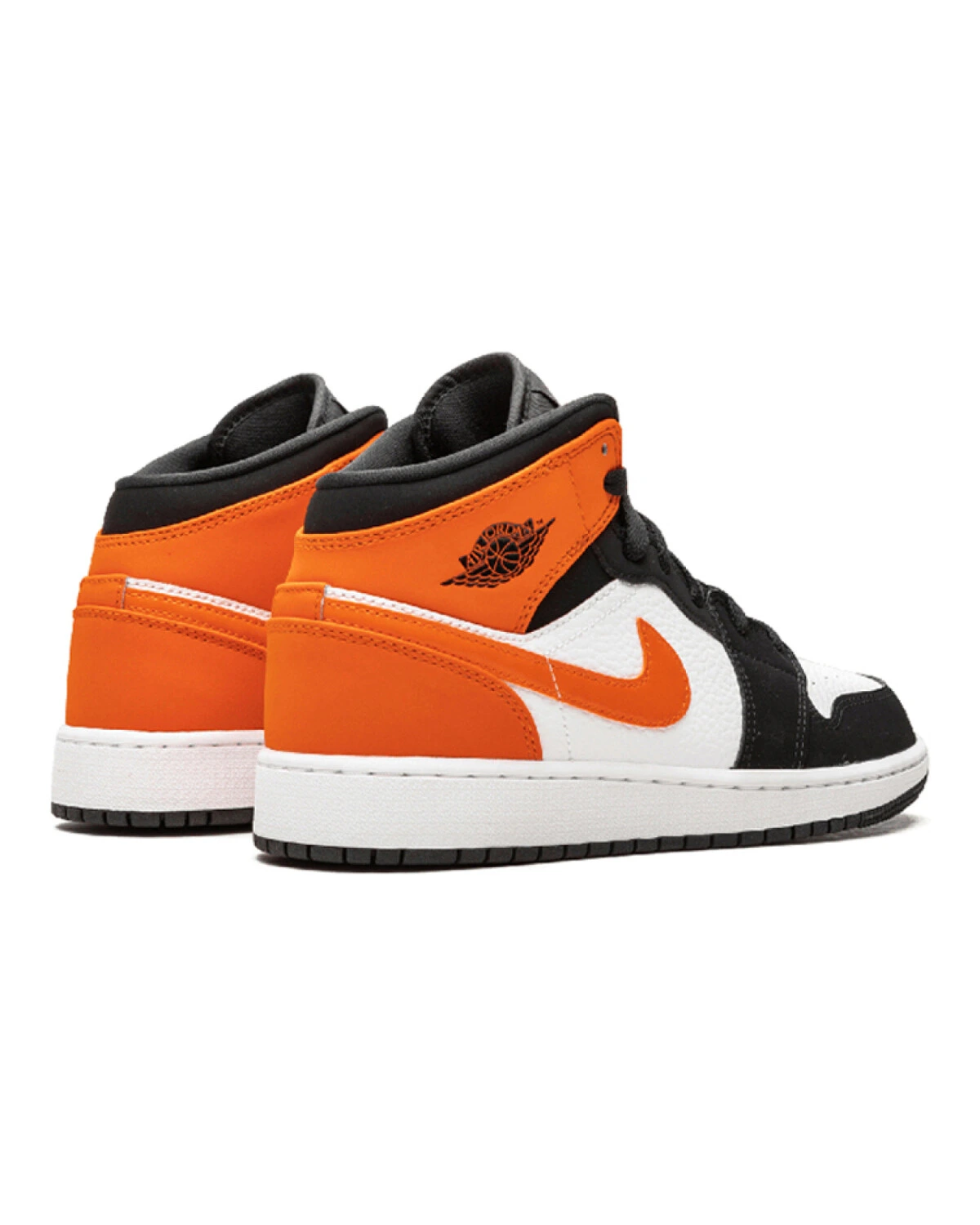 Jordan Air Jordan 1 Mid детские кроссовки черно-оранжевые картинка