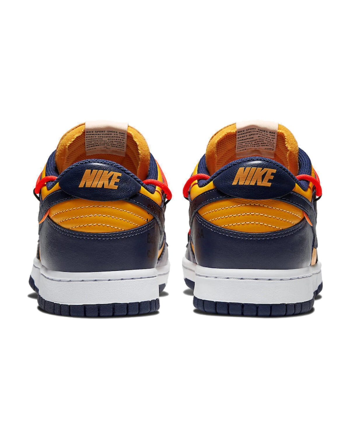 Nike OFF-WHITE x Dunk Low унисекс кроссовки кожаные сине-желтые картинка
