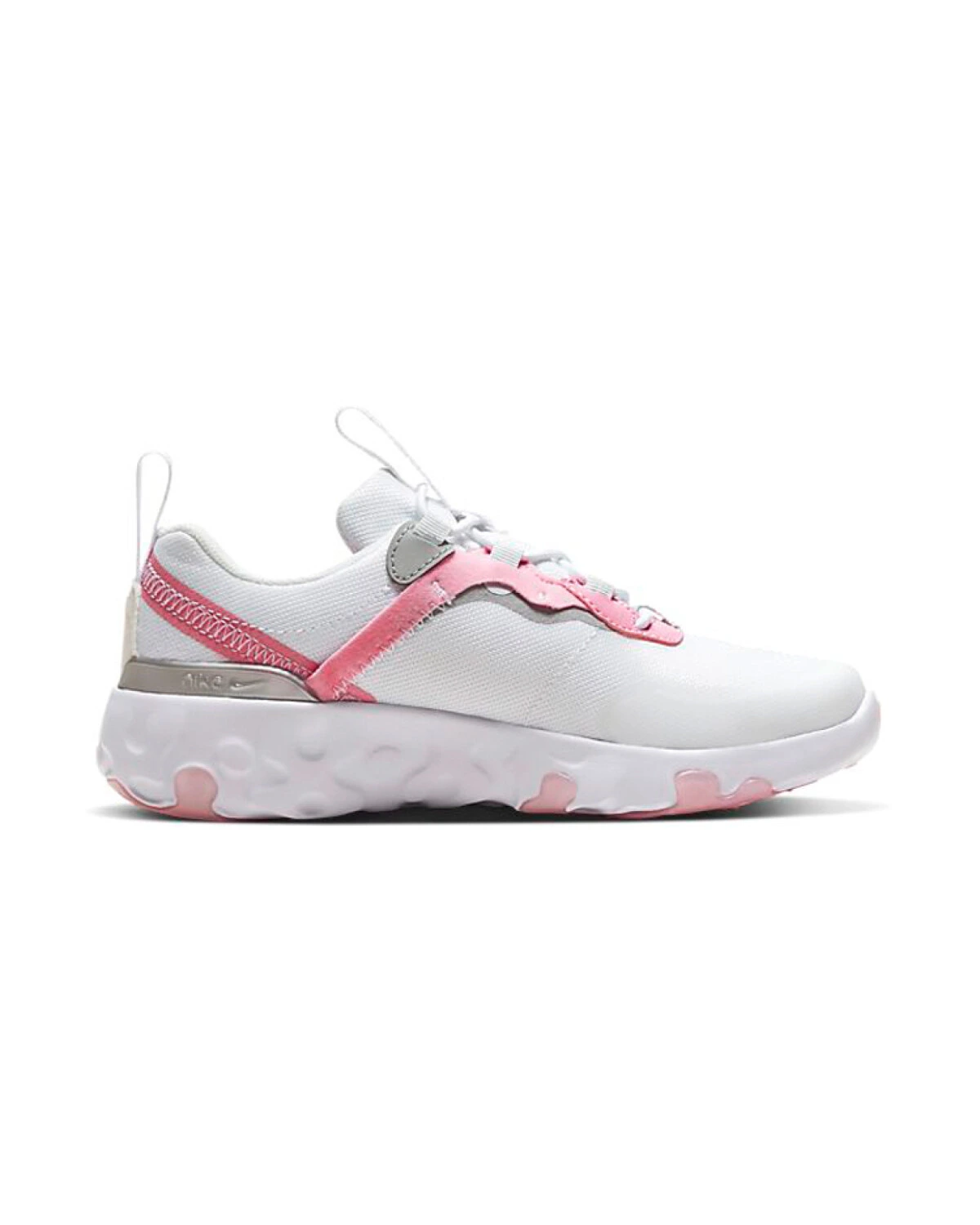 Nike React Element 55 детские кроссовки с амортизацией и несользящей подошвой розово-белые картинка