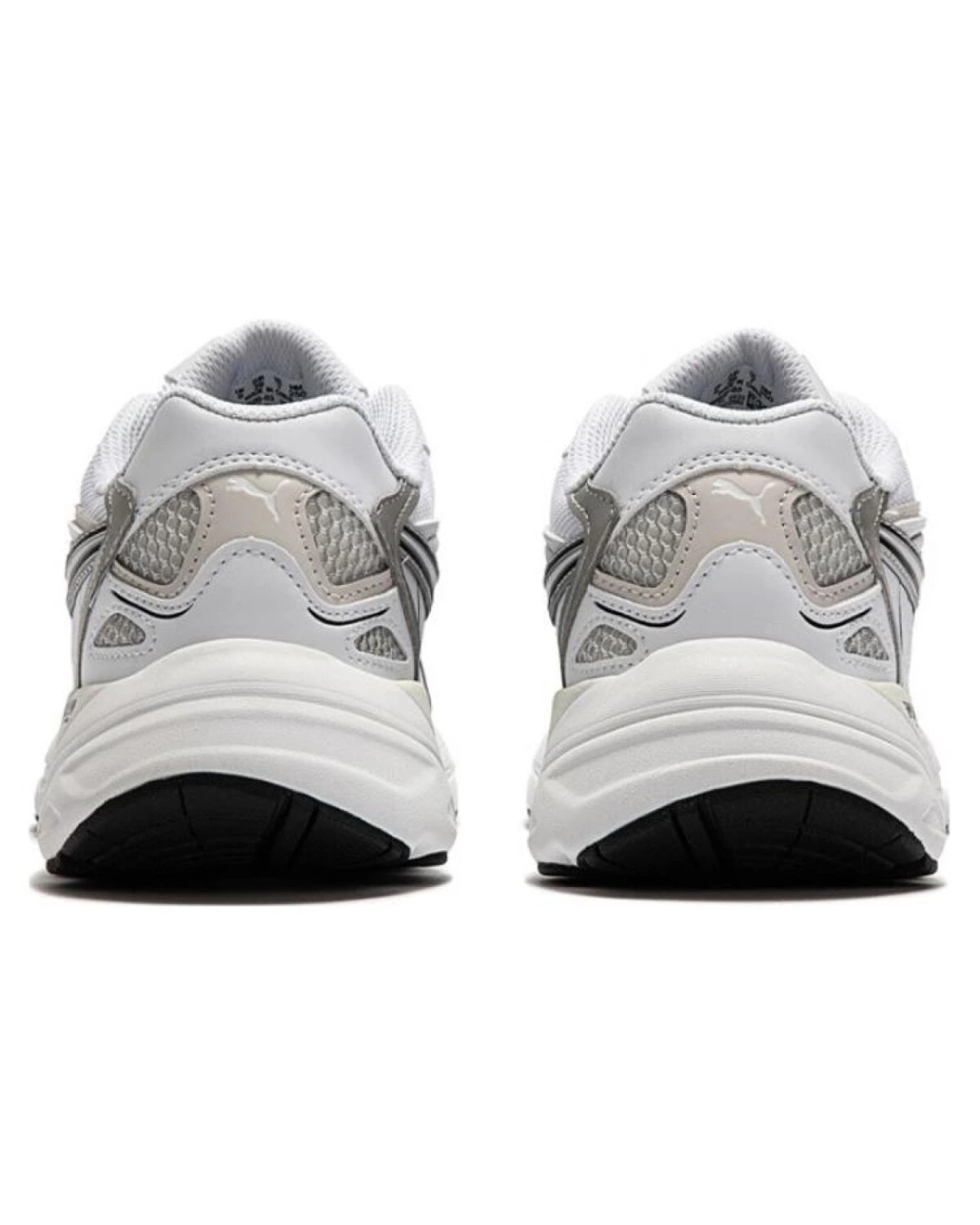 PUMA Teveris Nitro унисекс беговые кроссовки бело-серые из ткани и искусственной кожи картинка
