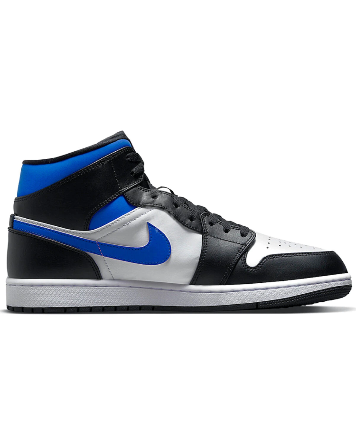 Jordan Air Jordan 1 Mid "white royal" мужские кроссовки черно-белые с синим картинка