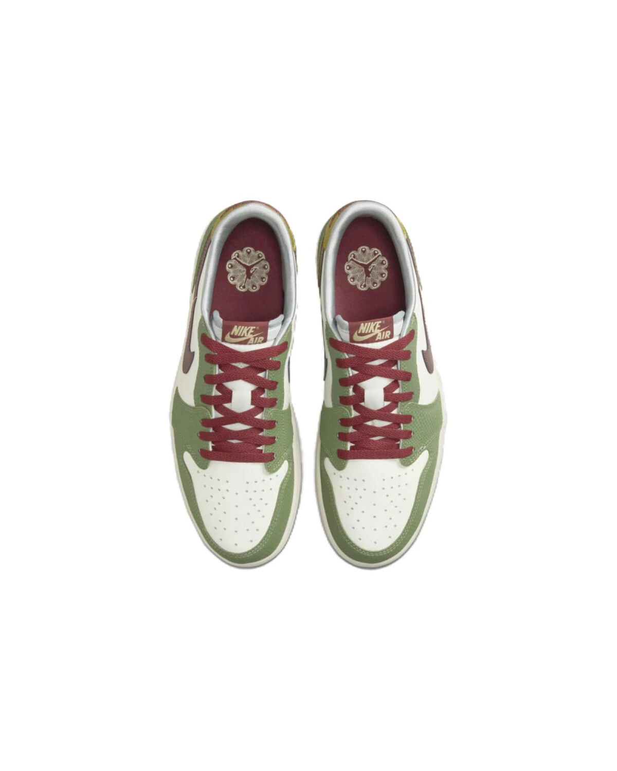 Jordan Air Jordan 1 unisex кроссовки бело-зеленые кожаные картинка