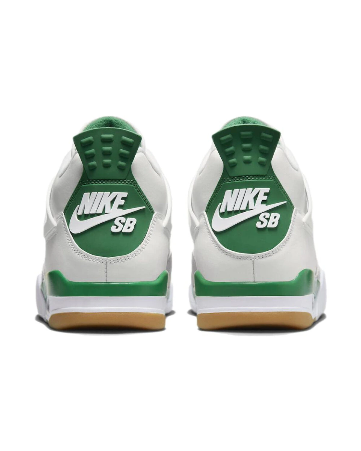 Jordan Air Jordan 4 MID унисекс кроссовки белые с зелёными вставками картинка