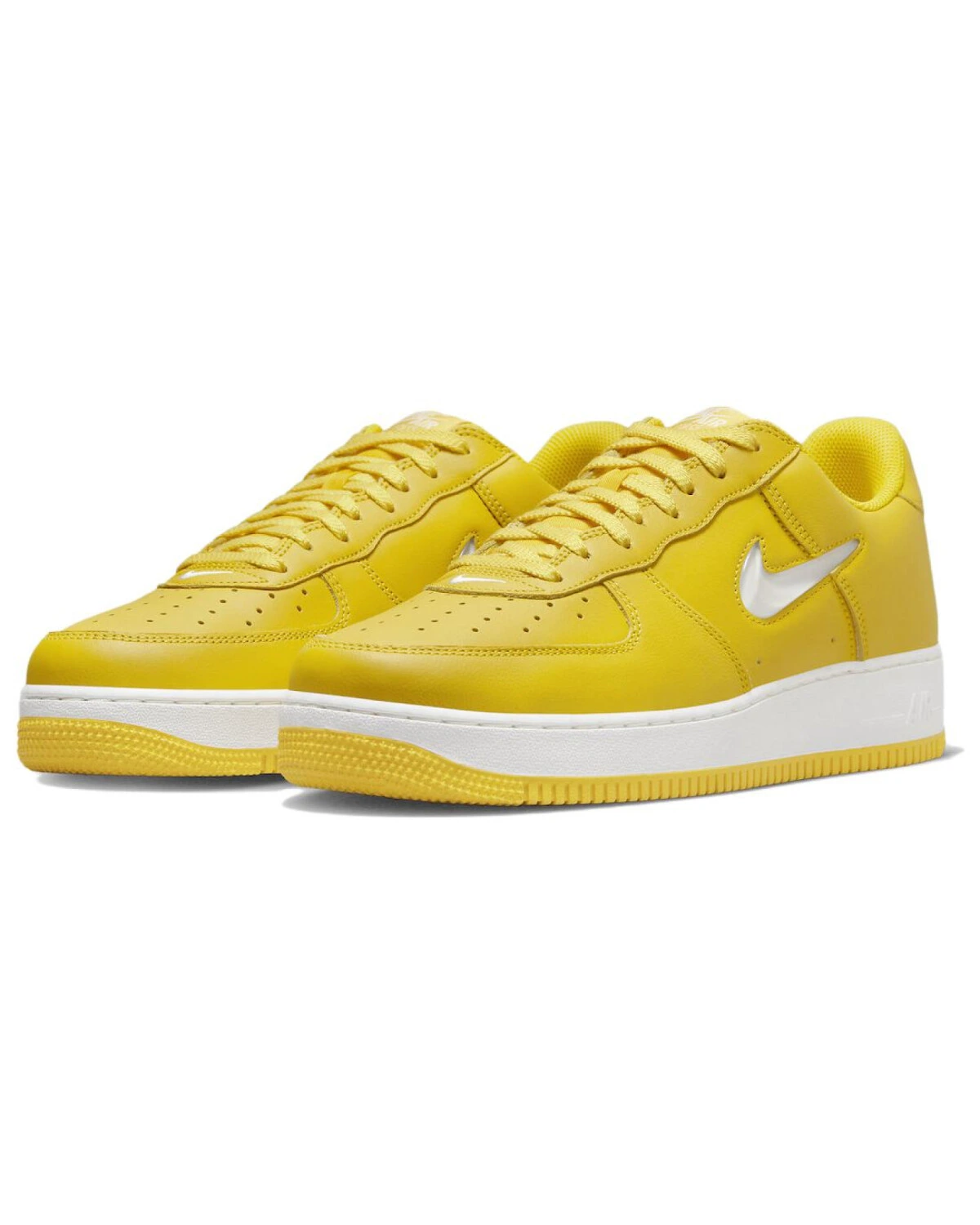 Nike Air Force 1 унисекс кроссовки кожаные жёлтые для скейтбординга картинка