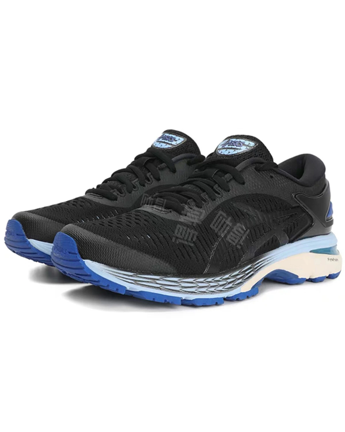 Asics Gel-Kayano 25 женские беговые кроссовки воздухопроницаемые чёрно-синие картинка
