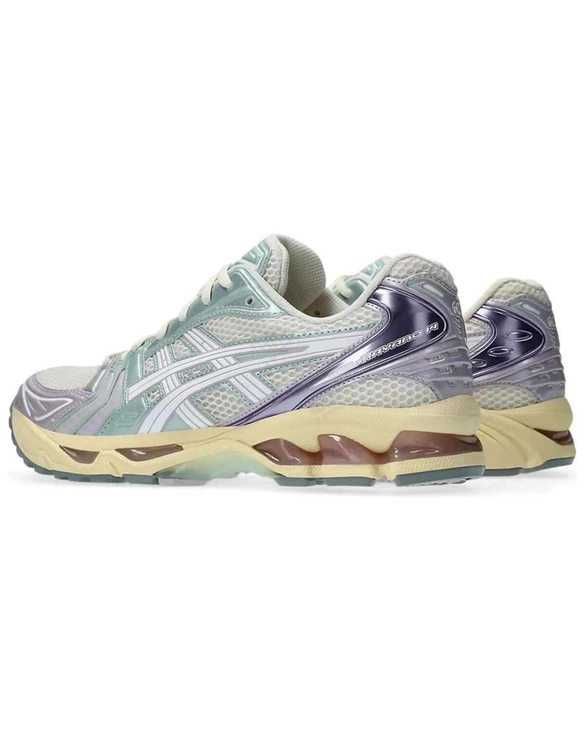 Asics Gel-Kayano 14 unisex кроссовки для бега комфортные зелёно-фиолетовые картинка