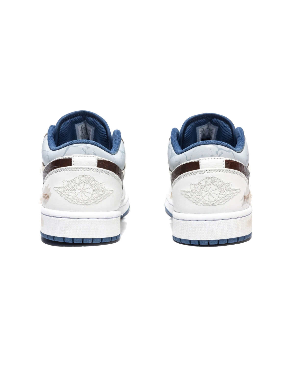 Jordan Air Jordan 1 мужские спортивные кроссовки кожаные бело-коричнево-синие картинка