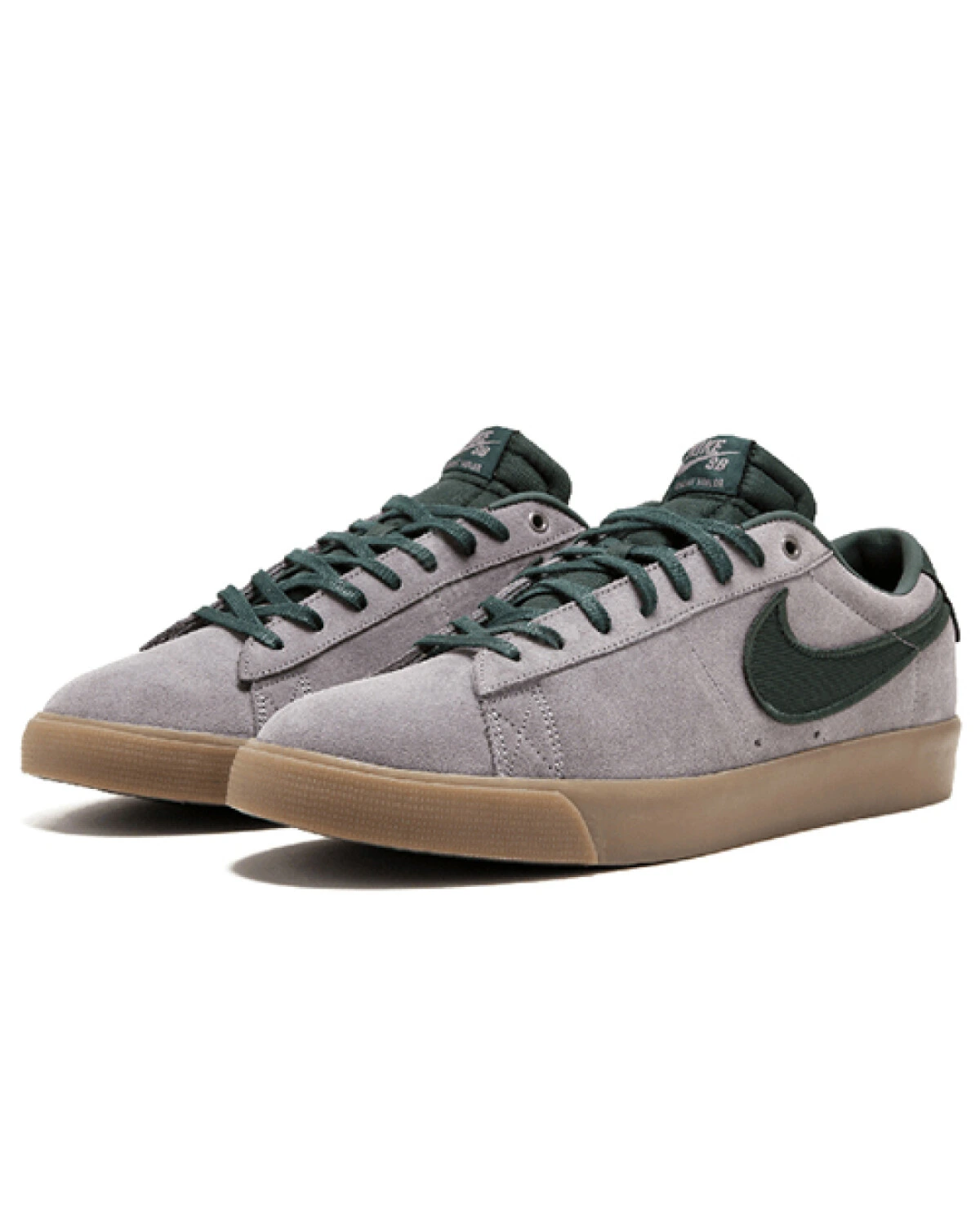 Nike Blazer GT мужские кеды комфортные серые с зелеными вставками картинка