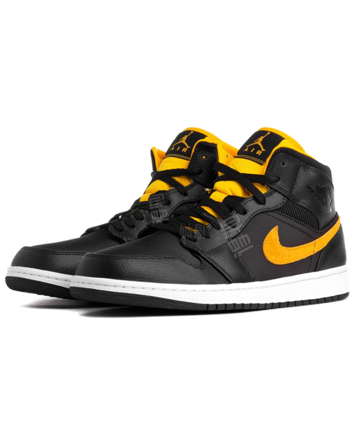 Jordan Air Jordan 1 Mid SE унисекс кроссовки кожаные вельветовые черно-золотые картинка