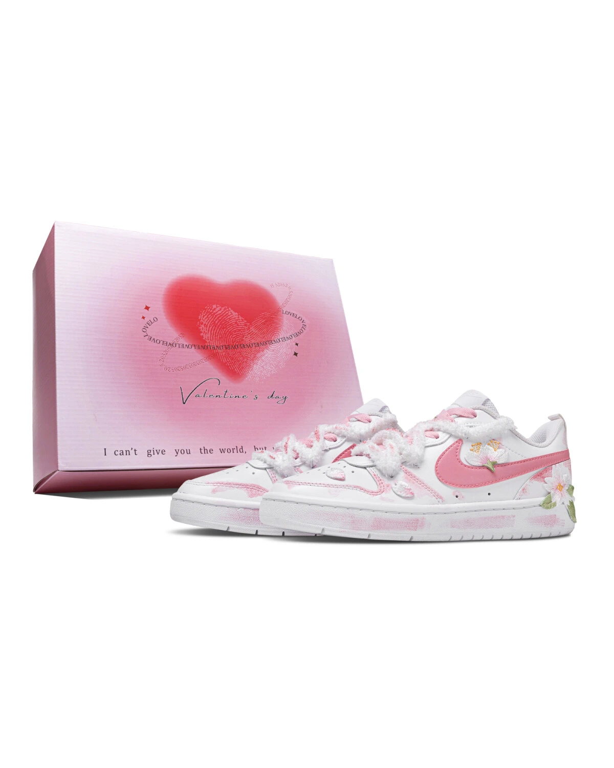 Nike Court Borough Spring Letter женские кеды розовые с цветочным принтом и анти-скольжением картинка