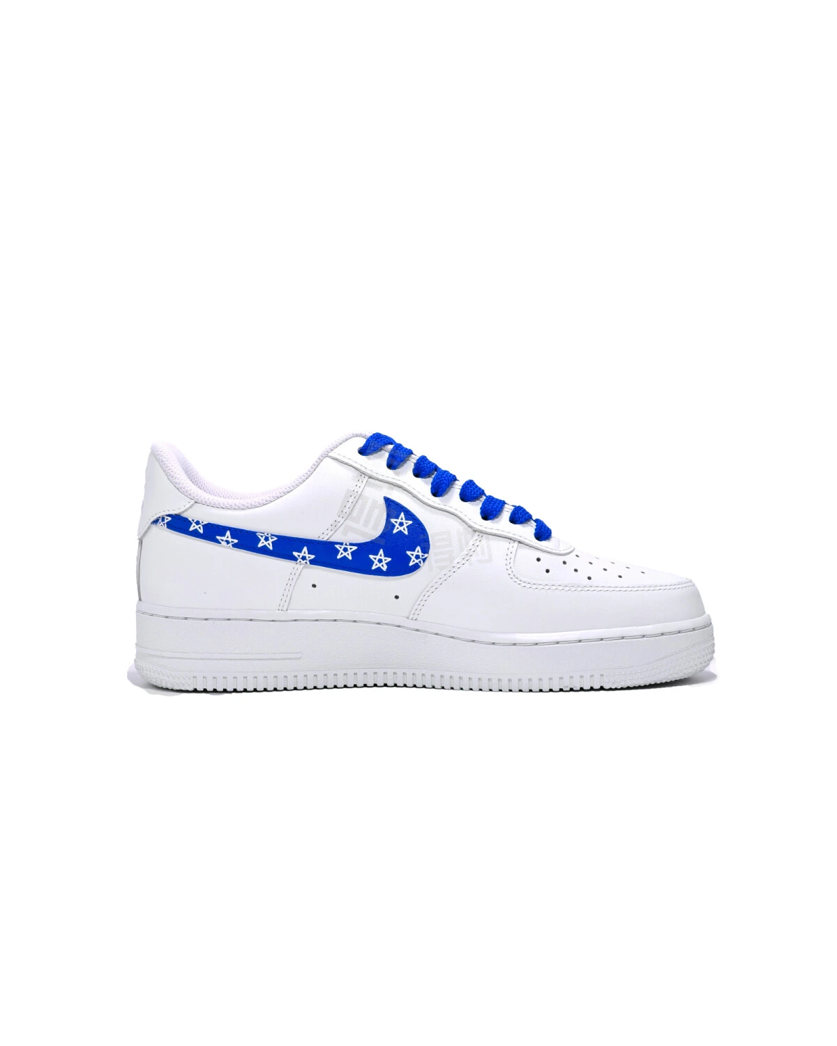 Nike Air Force 1 Unisex кроссовки сине-белые с пятиконечной звездой картинка