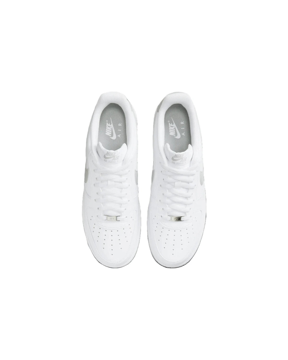 Nike Air Force 1 унисекс кроссовки кожаные бело-серые картинка