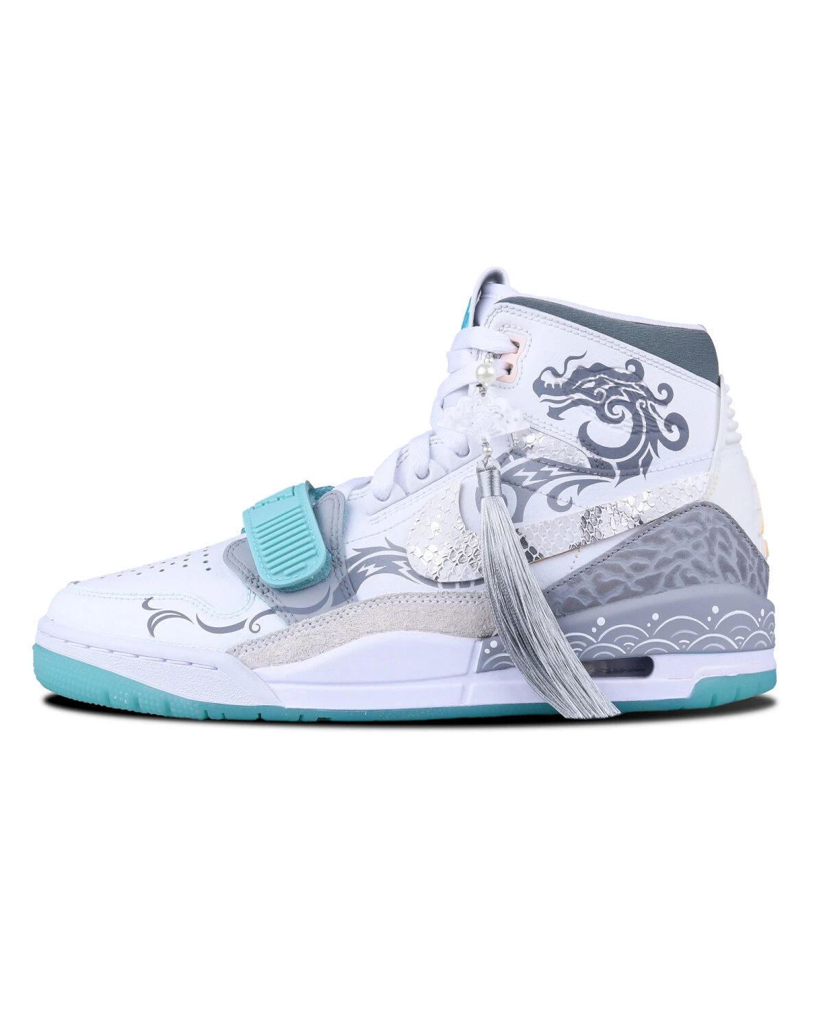 Jordan Legacy 312 мужские кроссовки высокие баскетбольные серебристо-серые картинка