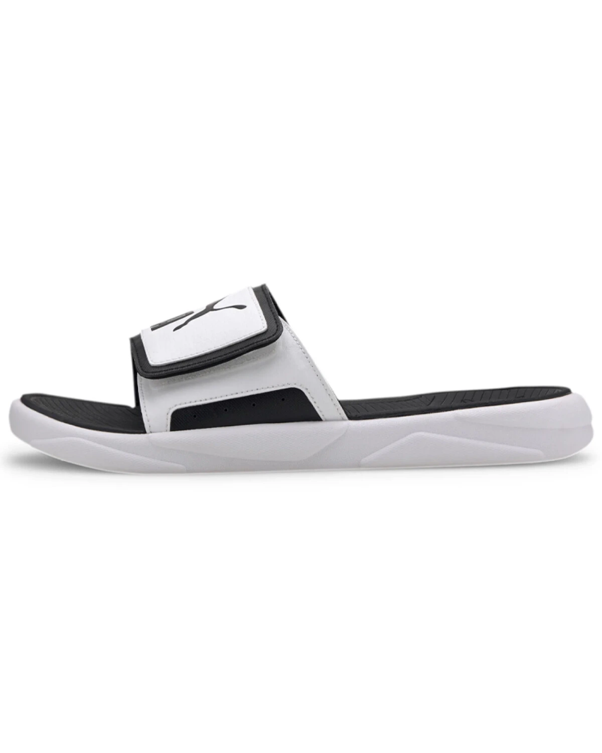 PUMA Royalcat Comfort мужские шлепанцы с магнитной застежкой бело-черные картинка