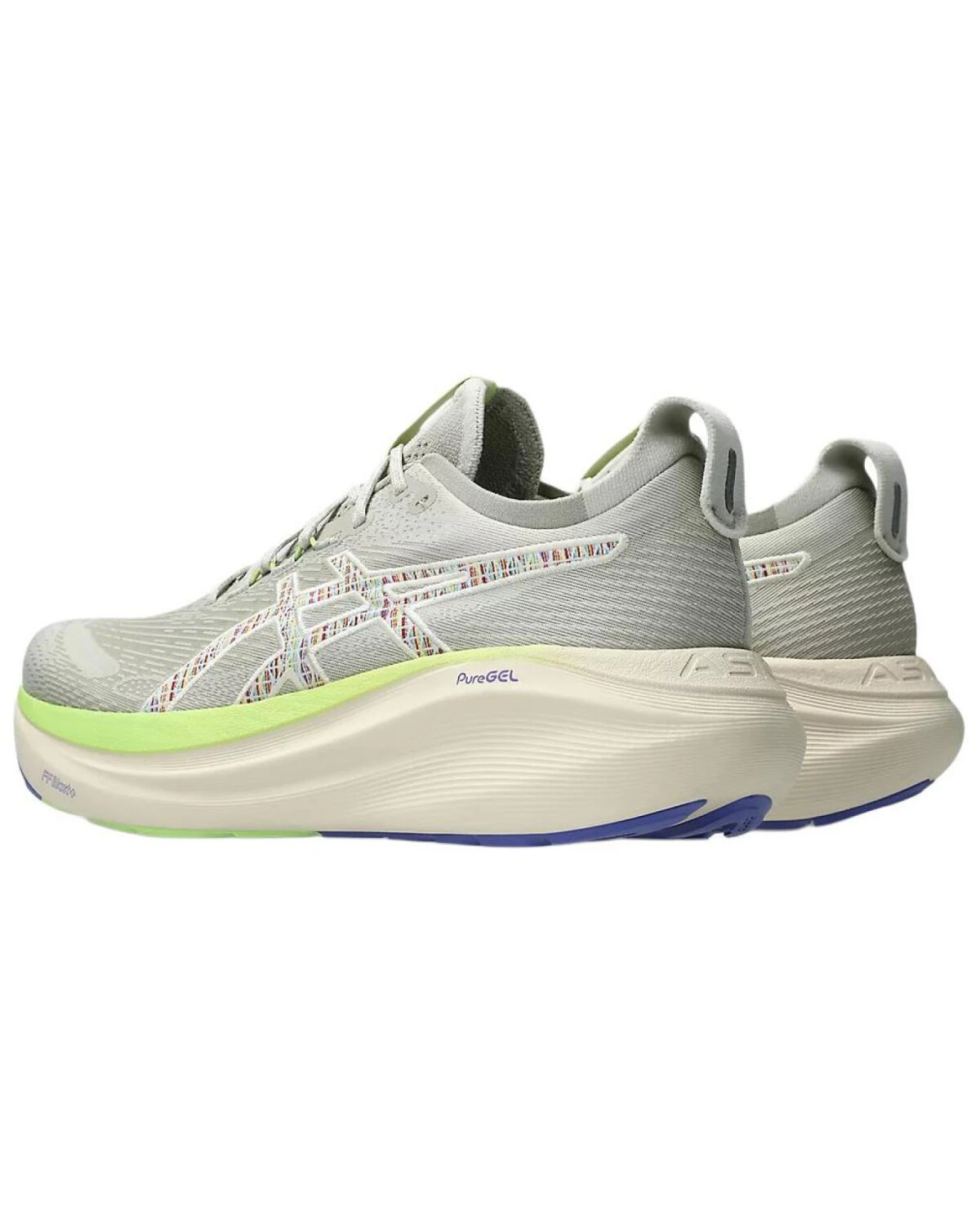 Asics GEL-NIMBUS 27 мужские спортивные кроссовки серо-зеленые картинка