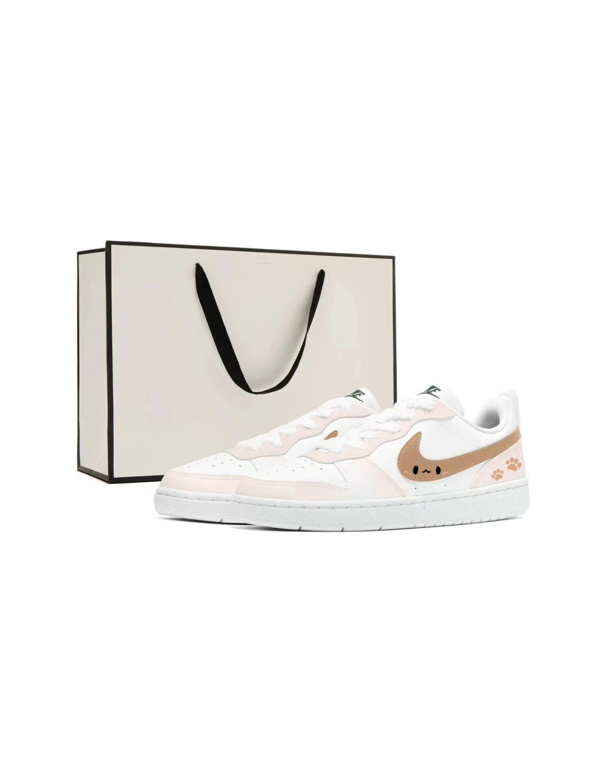 Nike Court Borough Low 2 девичьи кроссовки из кожи с милым принтом лапок картинка