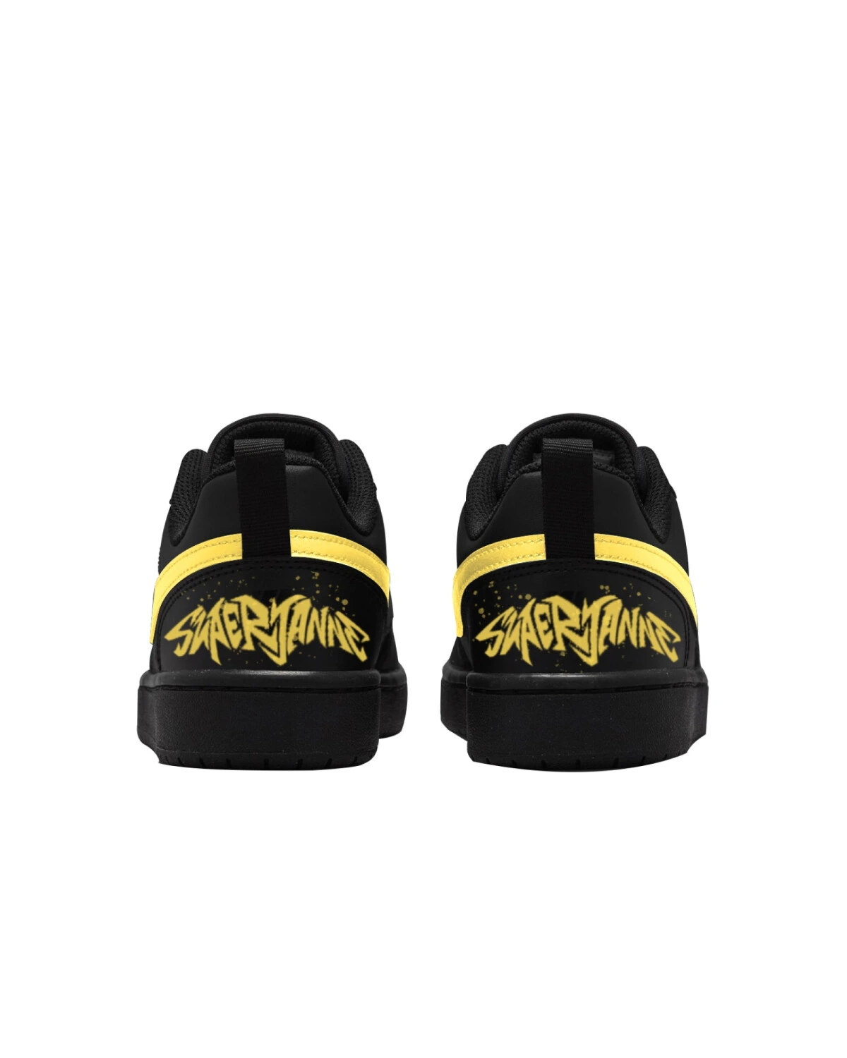 Nike Court Borough детские кеды желтые с эффектом брызг и синтетической отделкой картинка