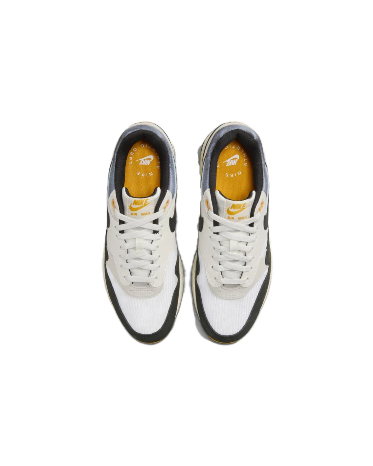 Nike Air Max 1 унисекс кроссовки повседневные бело-черные картинка