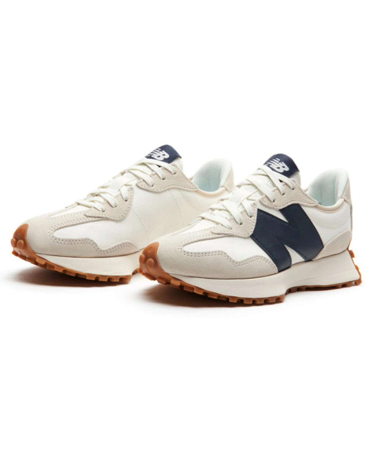 New Balance NB 327 женские кроссовки из натуральной кожи серо-белые картинка