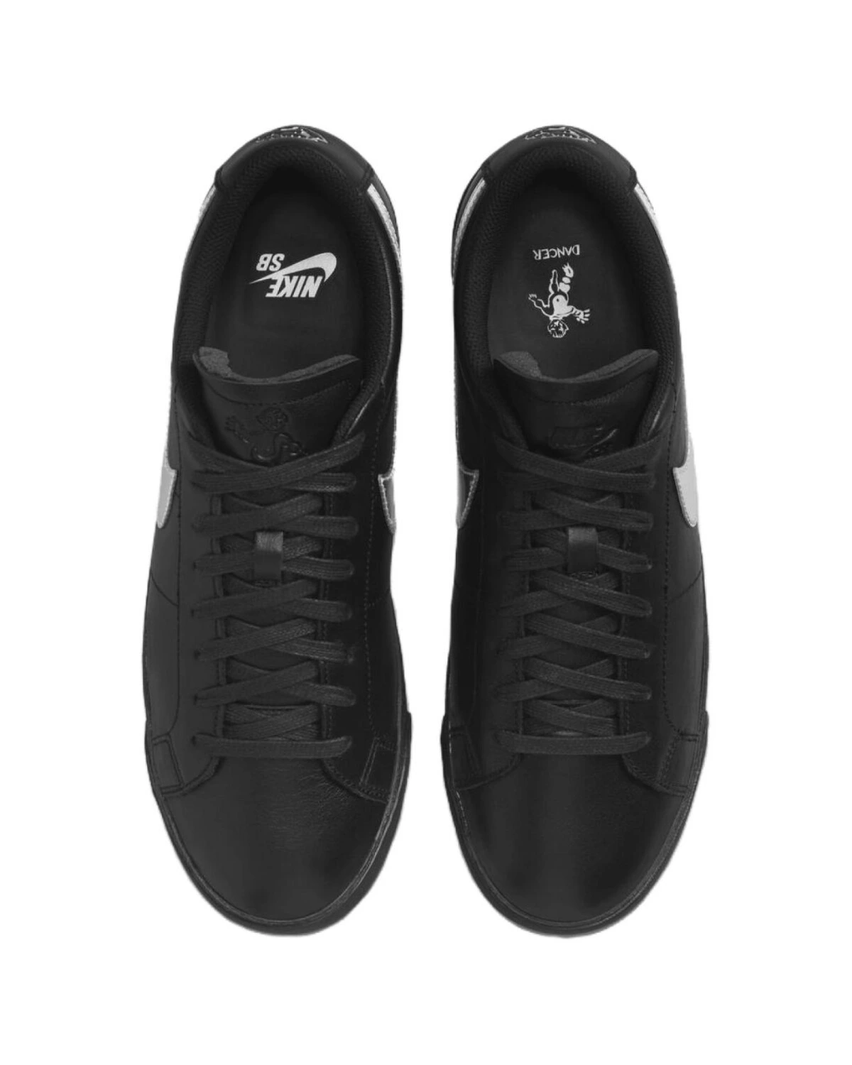 Nike SB Blazer унисекс кроссовки черные с серебряными вставками картинка