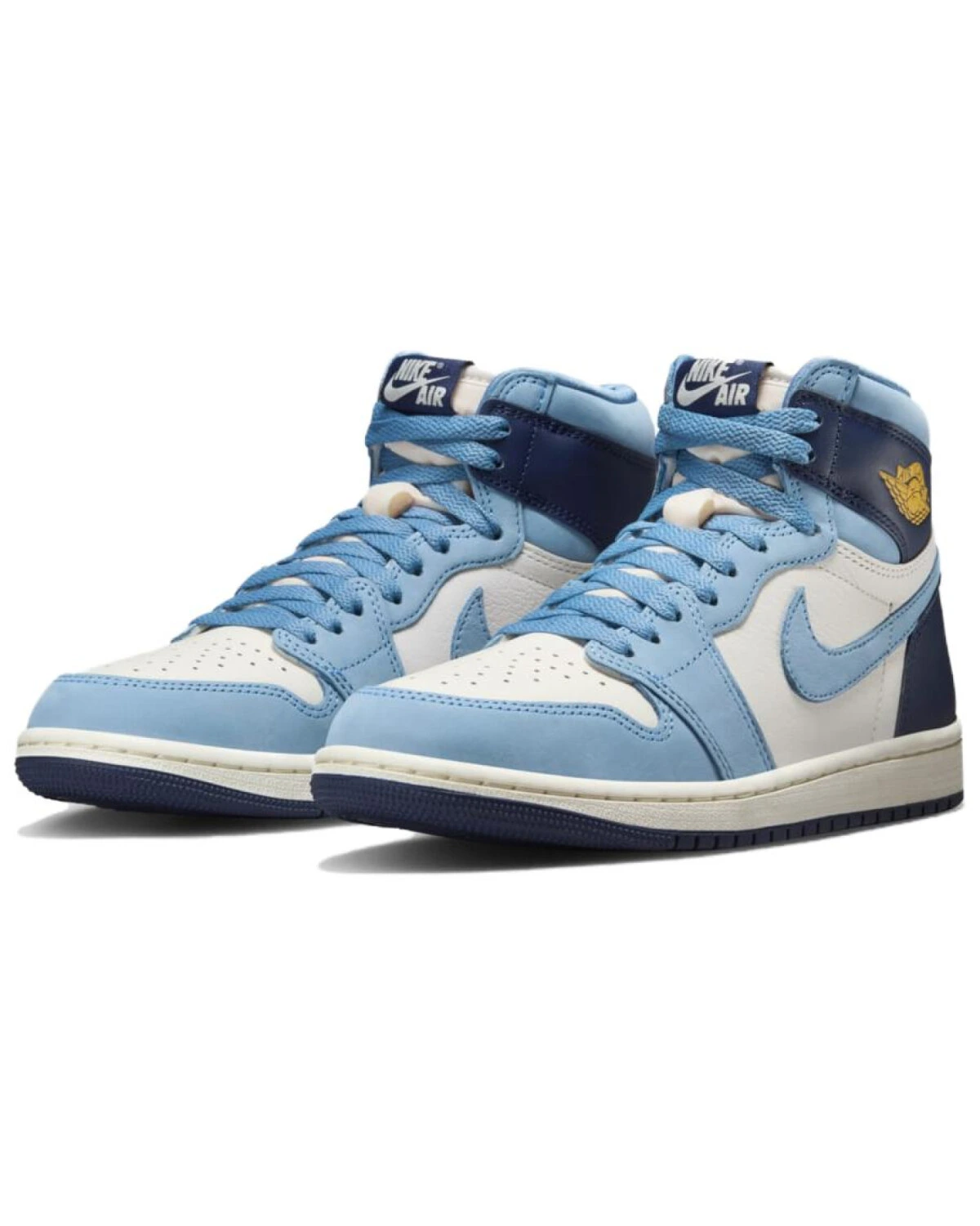 Jordan Air Jordan 1 унисекс кроссовки сине-белые кожаные высокие картинка