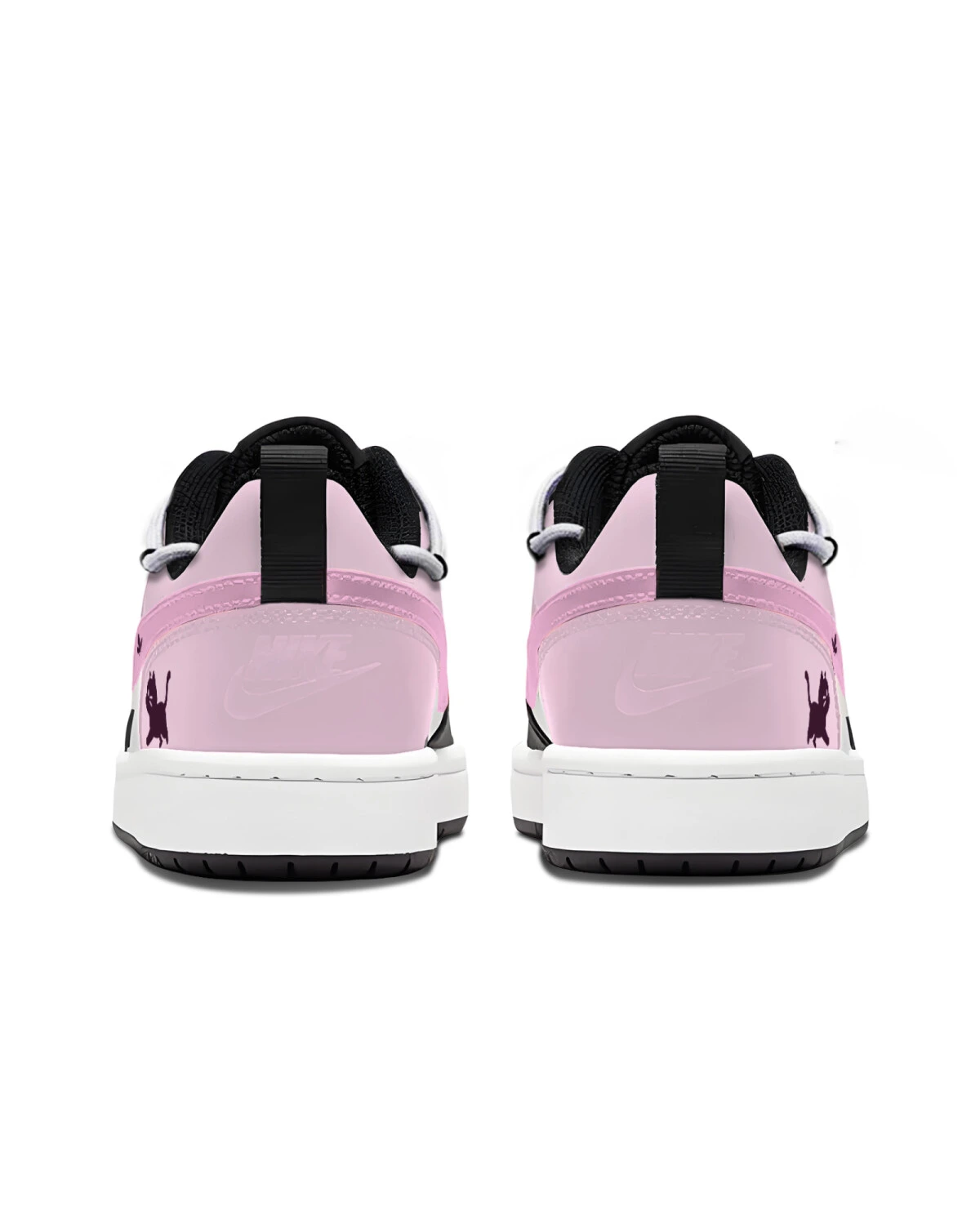 Nike Court Borough детские кеды кожаные черно-розовые с амортизацией картинка