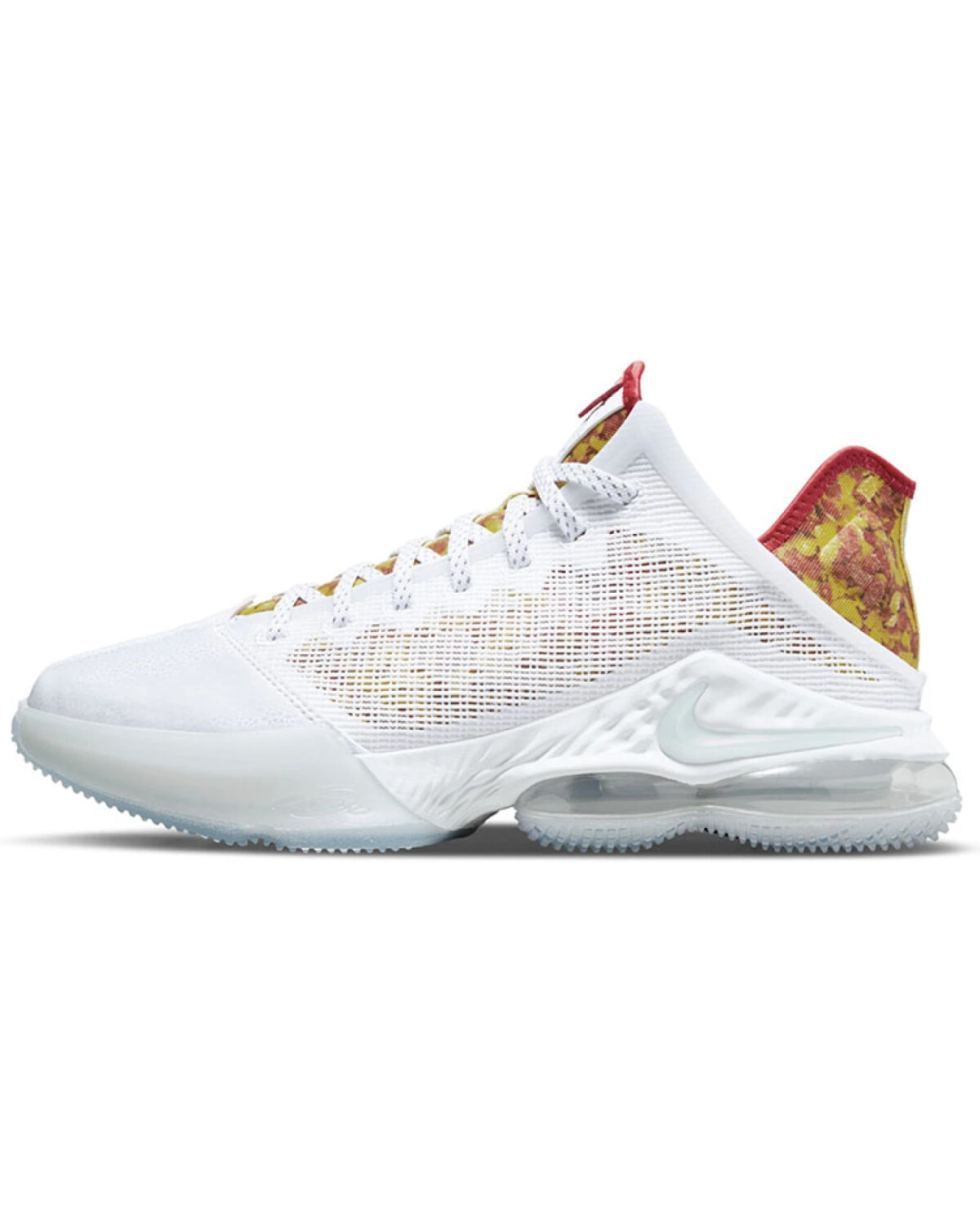 Nike Lebron 19 Low EP мужские баскетбольные кроссовки белые с красными вставками картинка