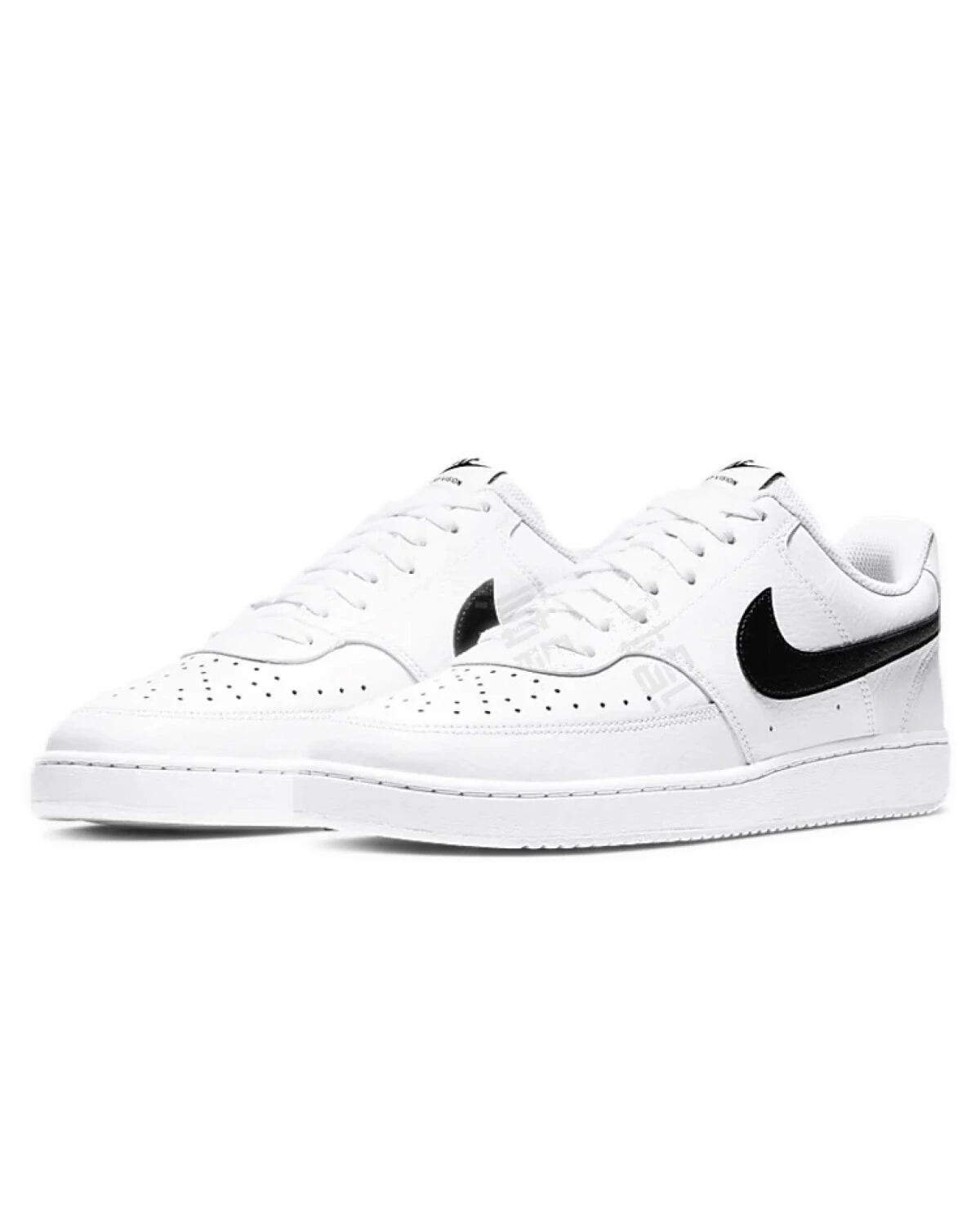 Nike Court Vision 1 unisex кроссовки белые с черным логотипом картинка